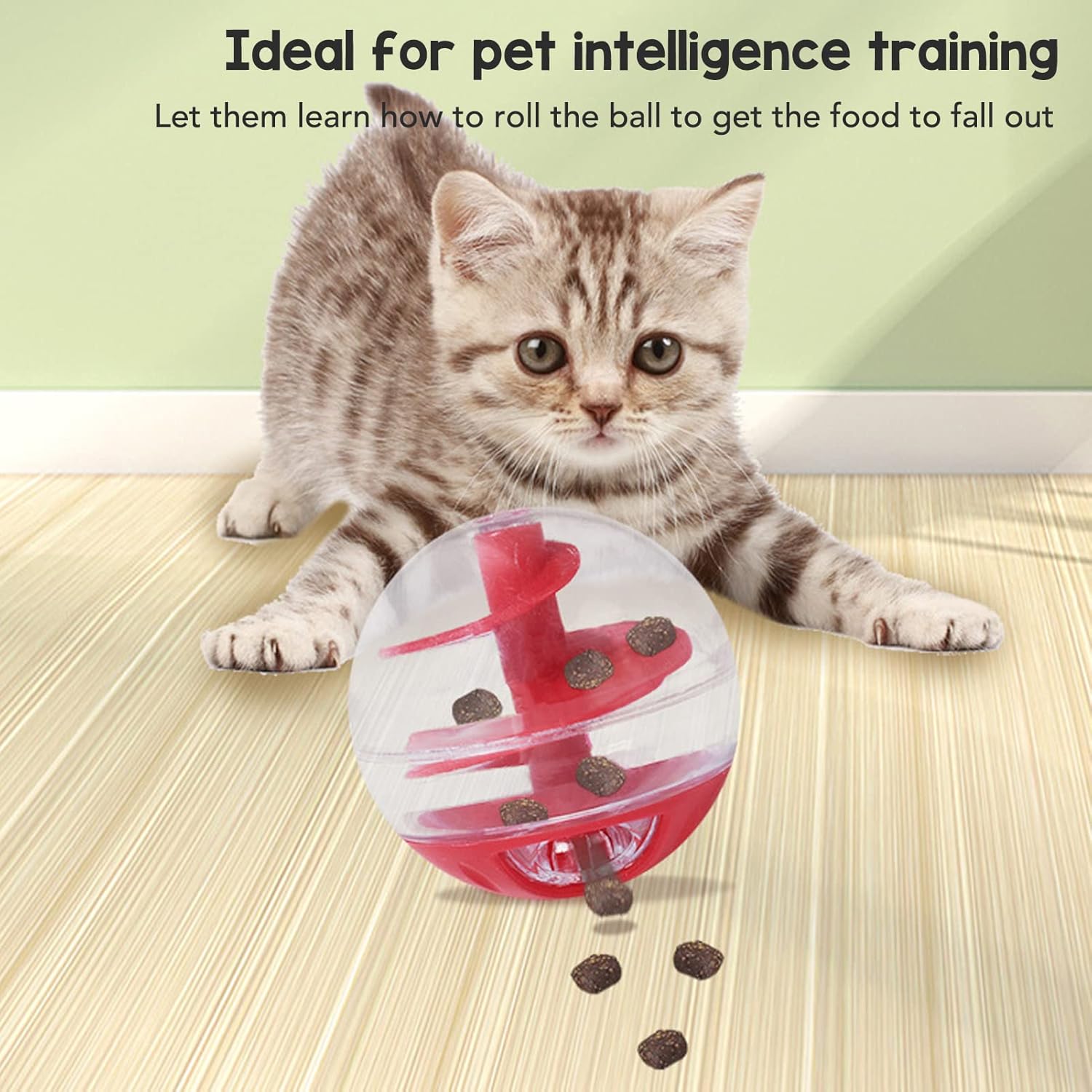 Cat Treat Dispenser Toy, 5cm Adjustable Cat Puzzle Feeder, Interactive Cats Food Puzzle, Cats Balls for Indoor Kitten Training - Happypetzone.online - Image 3