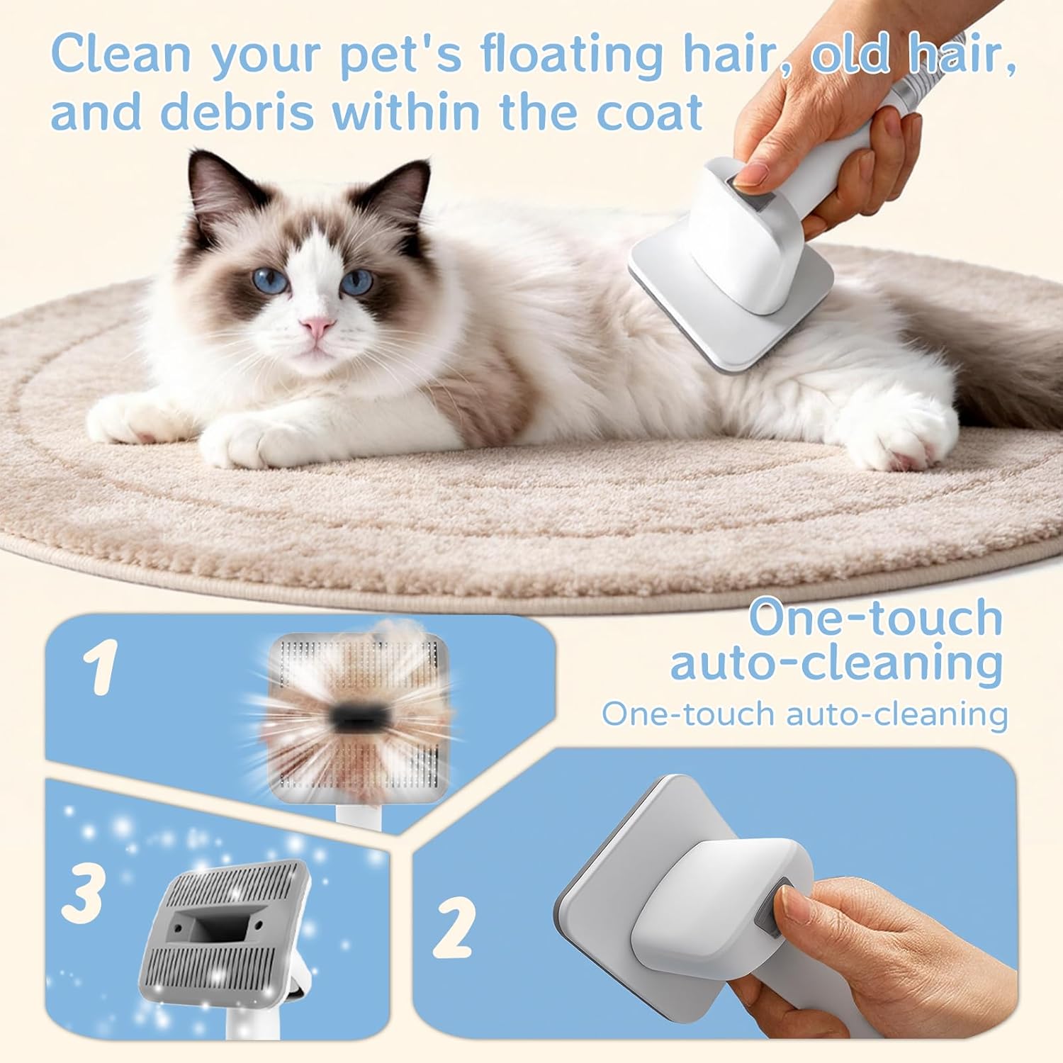 Dog Grooming Kit, Pet Grooming Vacuum with Pet Clipper Nail Grinder, Dog Hair Vacuum with 6 Pet Grooming Tools for Dogs Cats Shedding Grooming - Happypetzone.online - Image 6