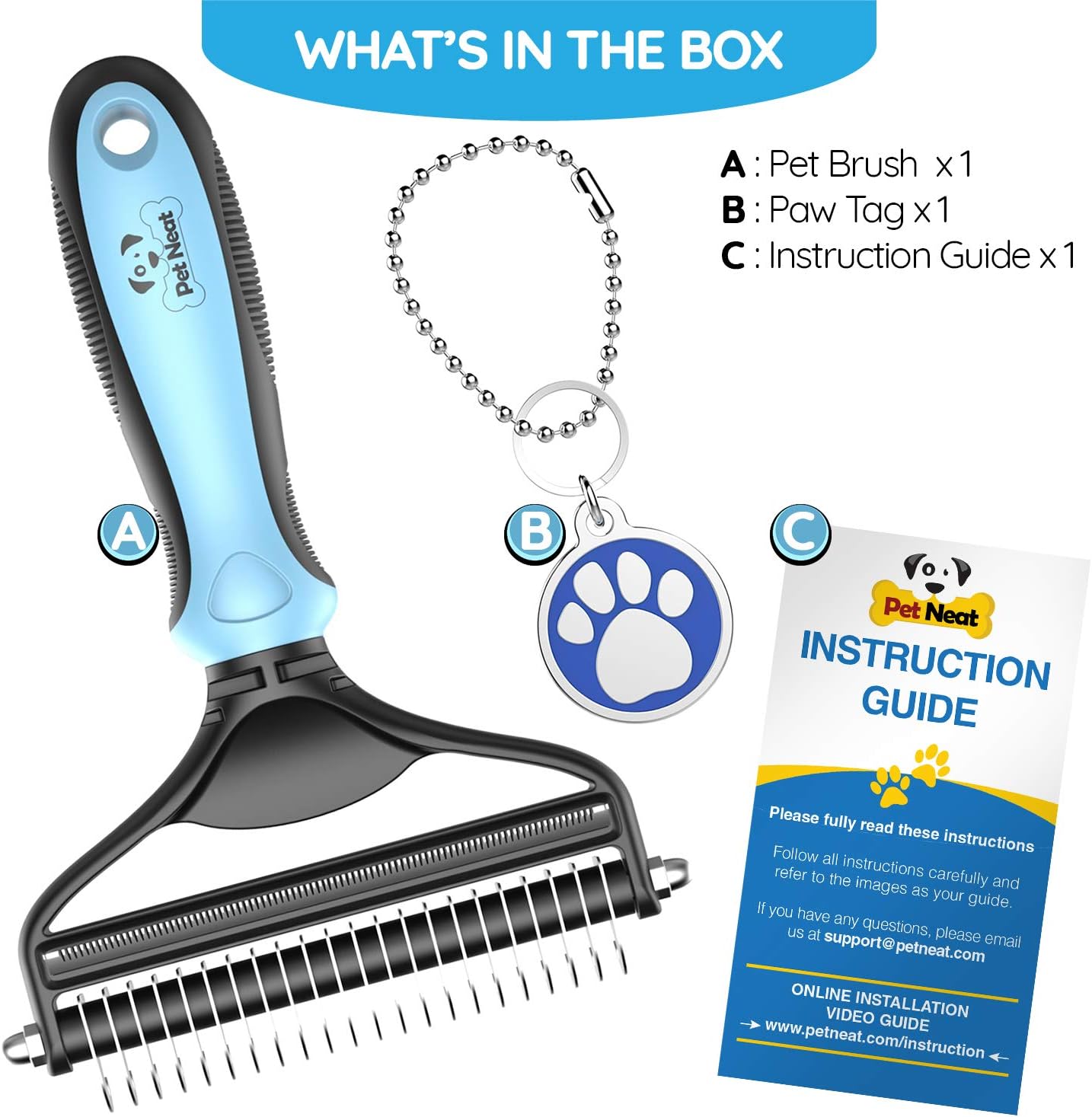 Dog Brush and Cat Brush – 2 Sided Pet Grooming Tool for Deshedding, Mats & Tangles Removing – No More Nasty Shedding and Flying Hair - Happypetzone.online - Image 3