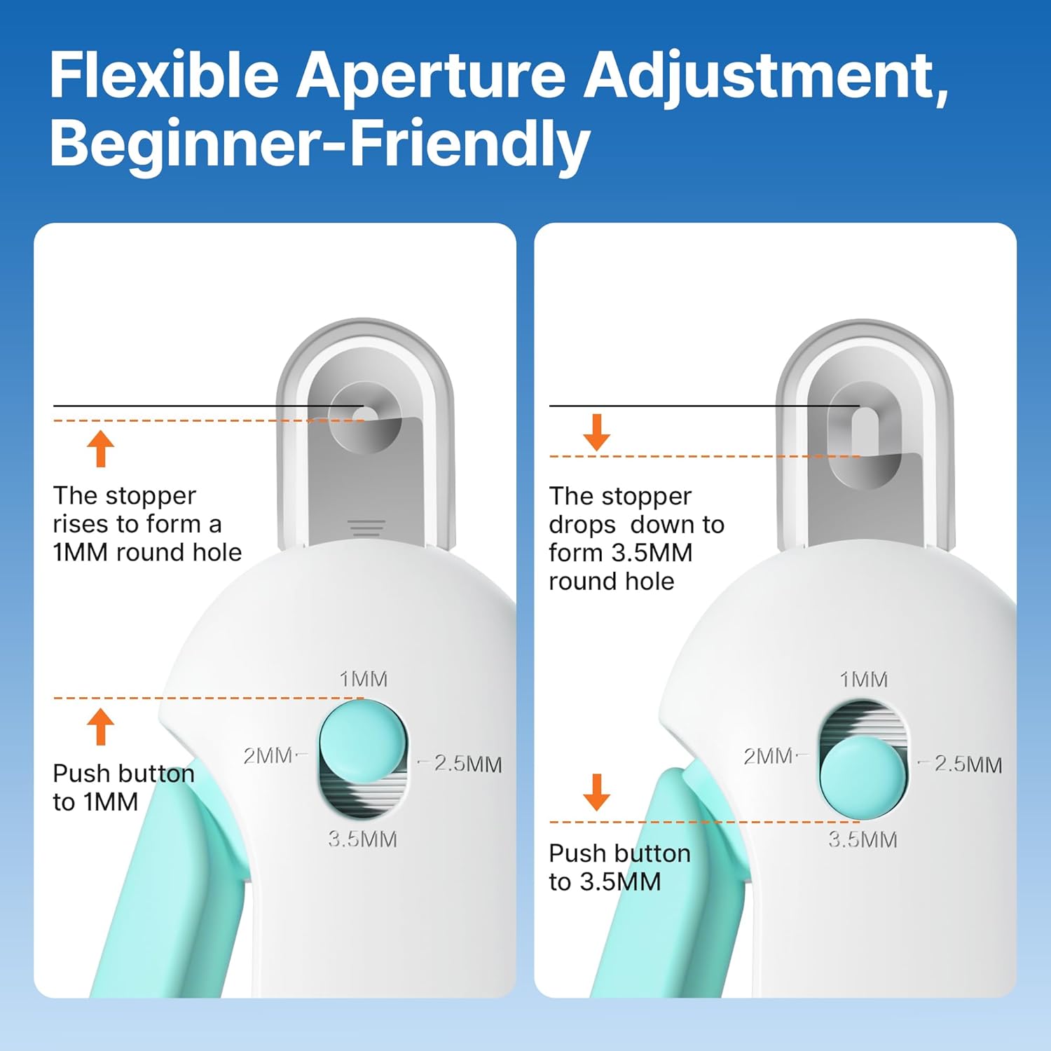 Potaroma Cat Nail Clipper with Adjustable 3-Size Trimming Hole & Hidden Nail File | Safe Toenail Trimmer for Kittens & Indoor Cats | Anti-Splash Claw Cutter for Grooming (Blue) - Happypetzone.online - Image 3
