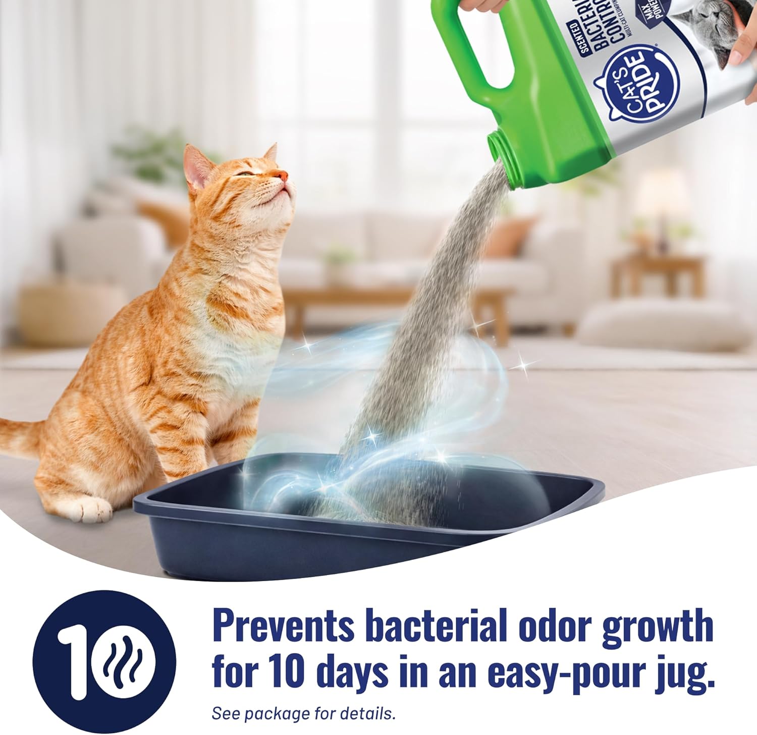 Cat's Pride Max Power: Bacterial Odor Control - Up to 10 Days of Powerful Odor Control - Strong Clumping - 99% Dust Free - Multi-Cat Litter, Scented, 15 Pounds - Happypetzone.online - Image 5