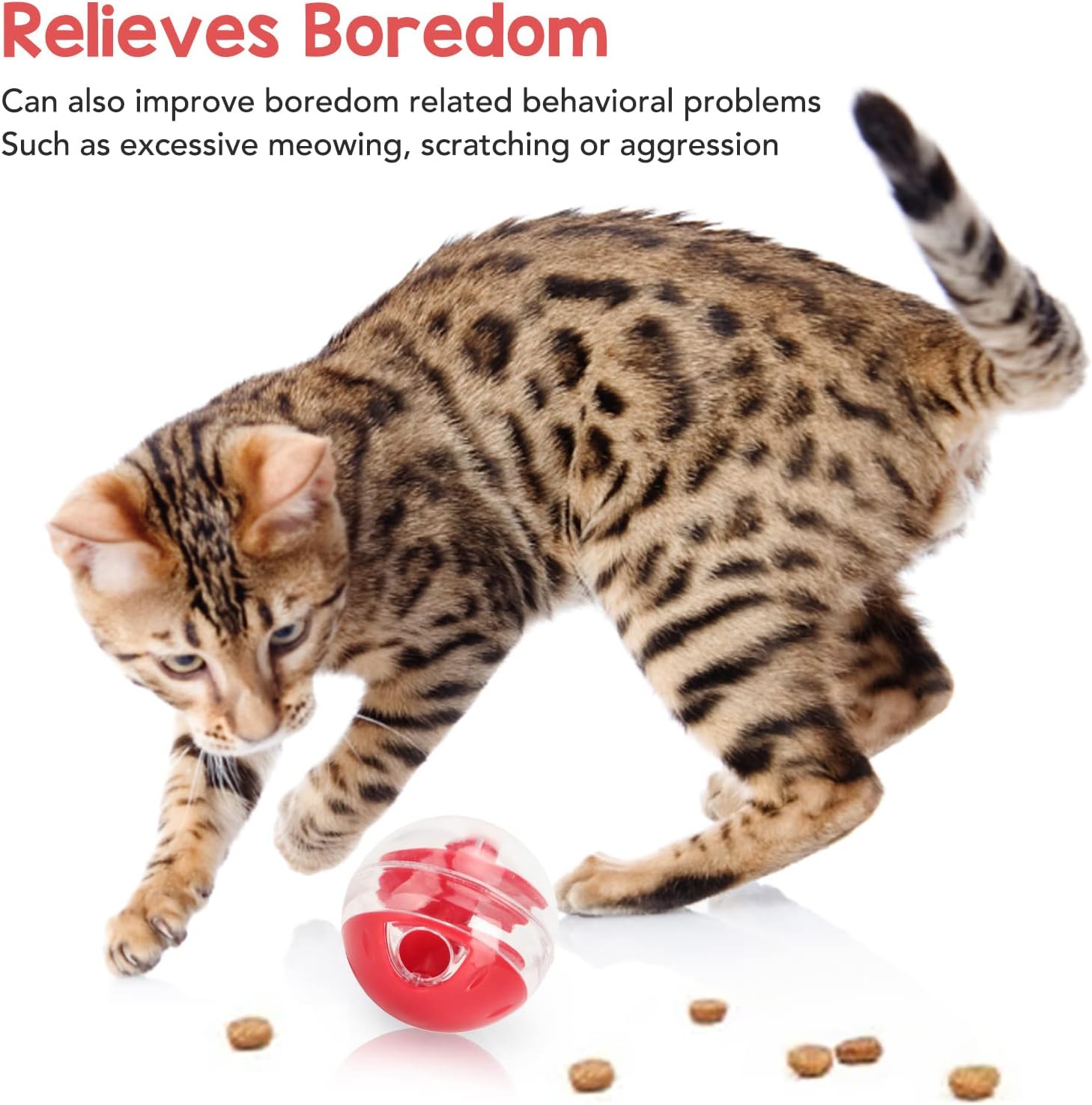 Cat Treat Dispenser Toy, 5cm Adjustable Cat Puzzle Feeder, Interactive Cats Food Puzzle, Cats Balls for Indoor Kitten Training - Happypetzone.online - Image 5