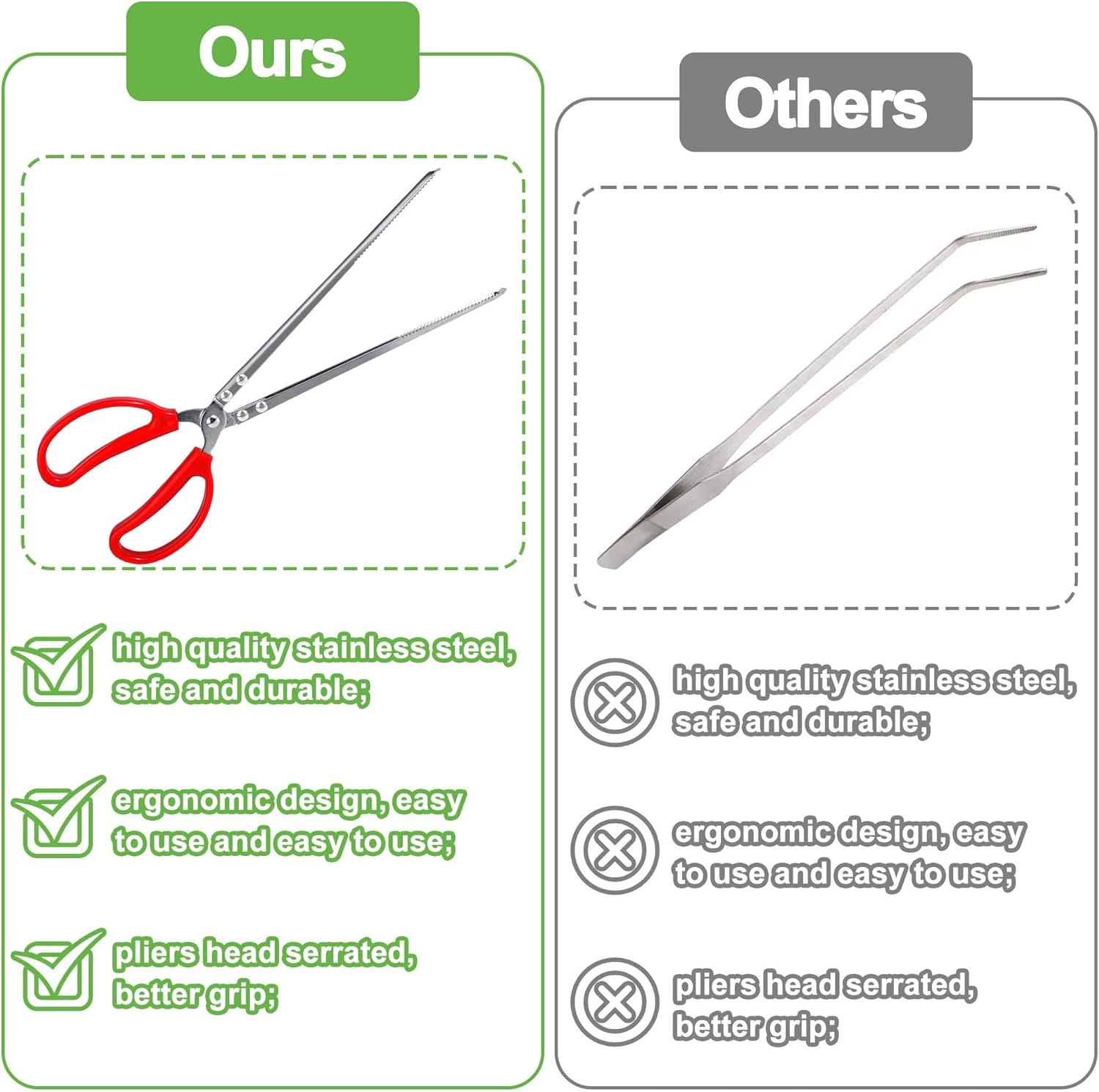 Snake Feeding Tongs,15 Inch Reptile Feeding Tongs,Extra Long Large Tweezers for Corn Ball Python Accessories,Bearded Dragon Tank Accessories,Pet Terrarium Supplies for Leopard Crested Gecko,Lizard - Happypetzone.online - Image 5
