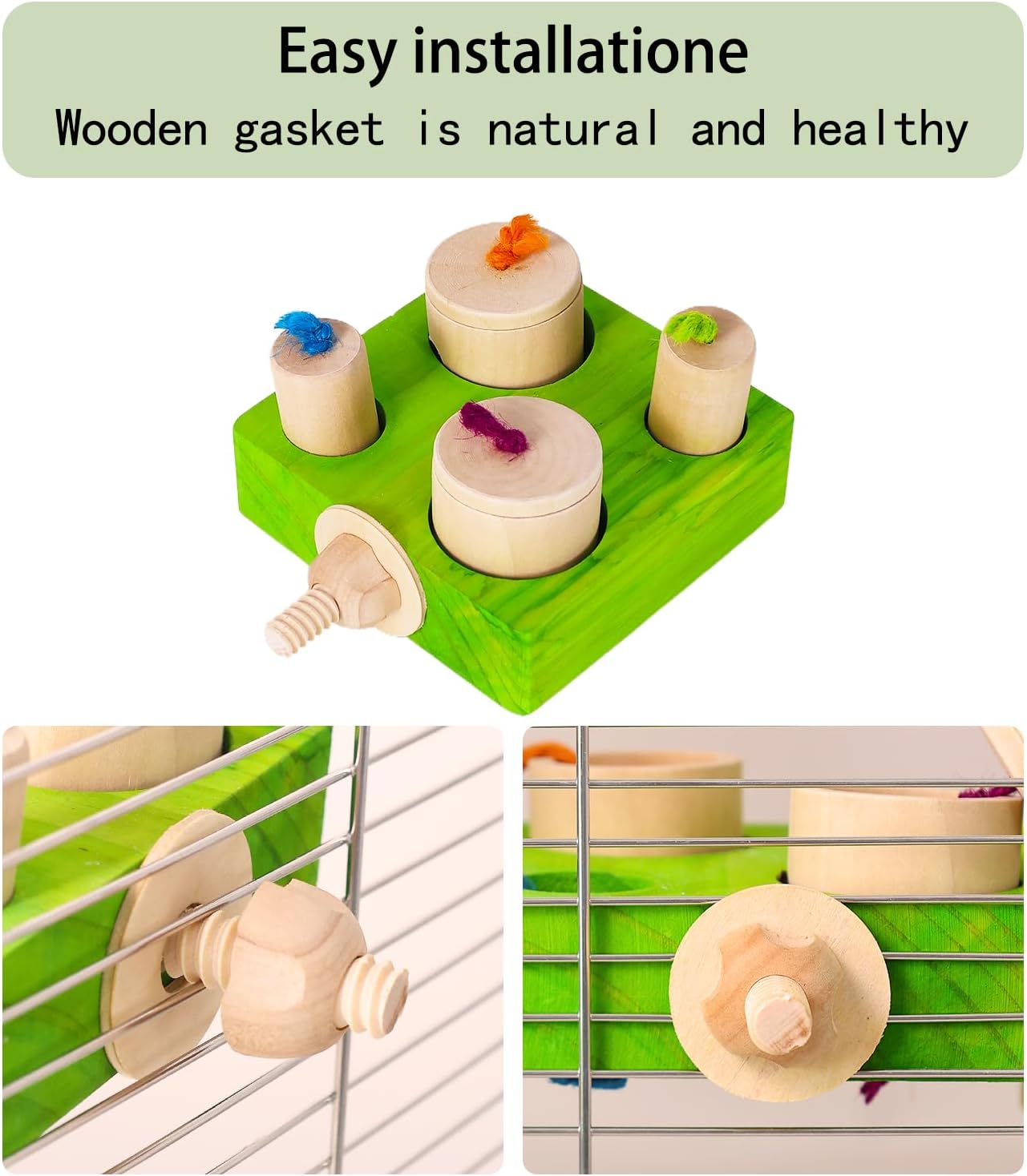 Birdie Puzzle Feeder - Interactive Foraging Toy for Parrots, Parakeets, Cockatiels, Conures | Mental Enrichment & Stimulation Game to Prevent Boredom (Green) - Happypetzone.online - Image 3