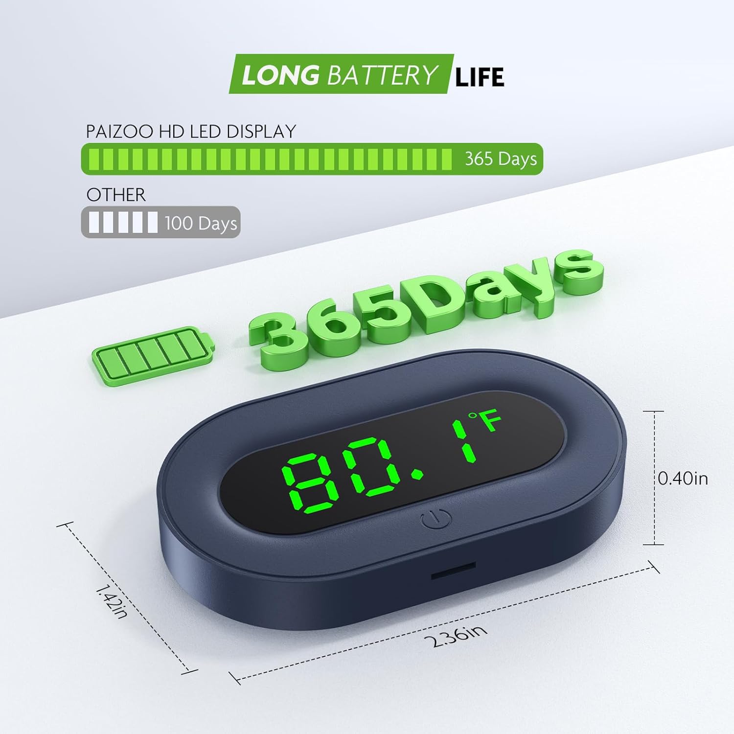 PAIZOO Aquarium Thermometer Digital, LED Display Fish Tank Thermometer Stick On Highly Accurate to ±0.9℉, Wireless Temperature Measurement for Fish, Betta, Aquatic, Replaceable Battery - Happypetzone.online - Image 5
