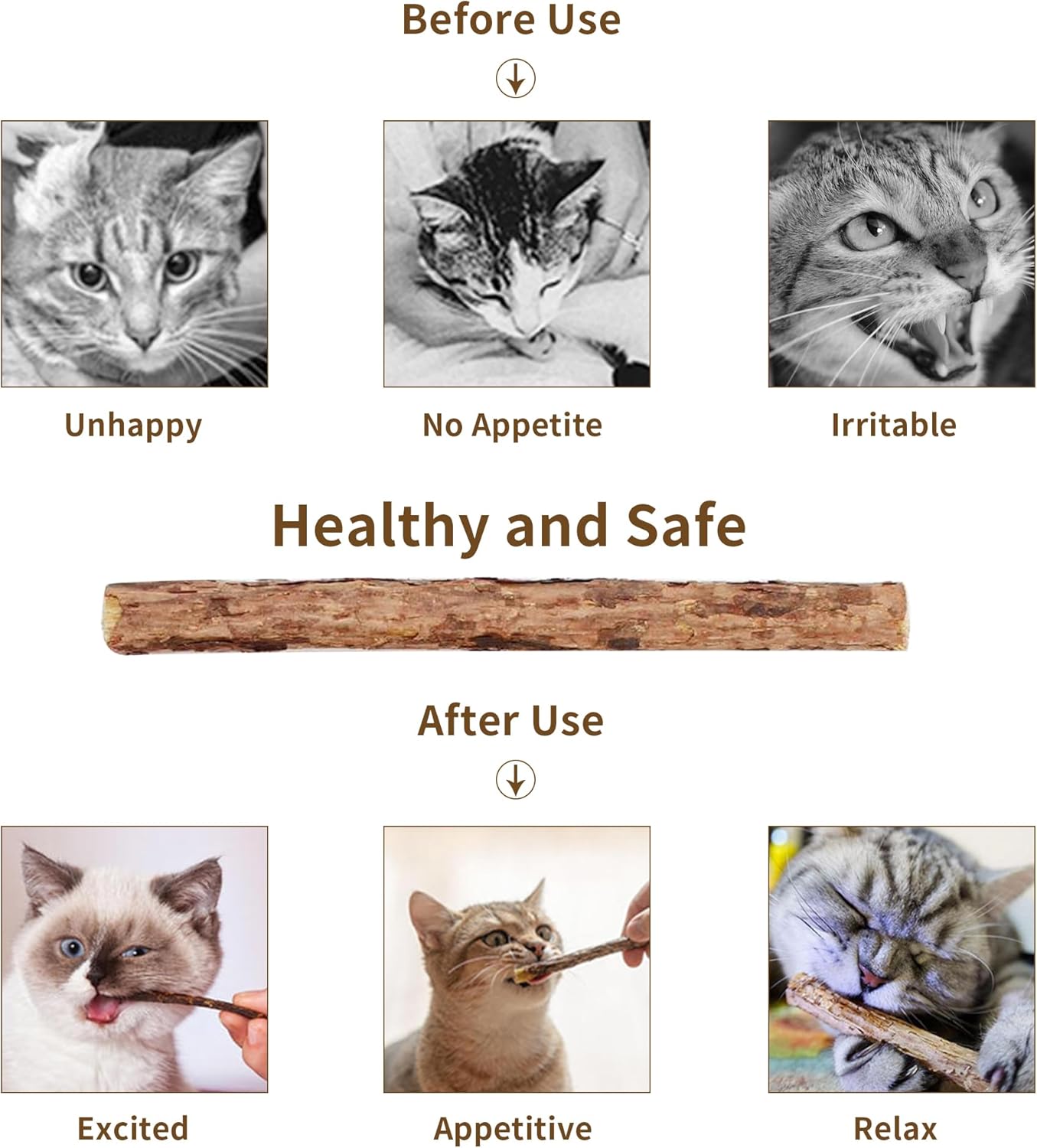 [ 15pcs Silvervine Sticks for Cats, Matatabi Cat Chew Sticks, Catnip Toys, Wooden Dental Sticks for Indoor Cats, Kitty, Kitten Teething Interactive Wand Toys - Happypetzone.online - Image 4