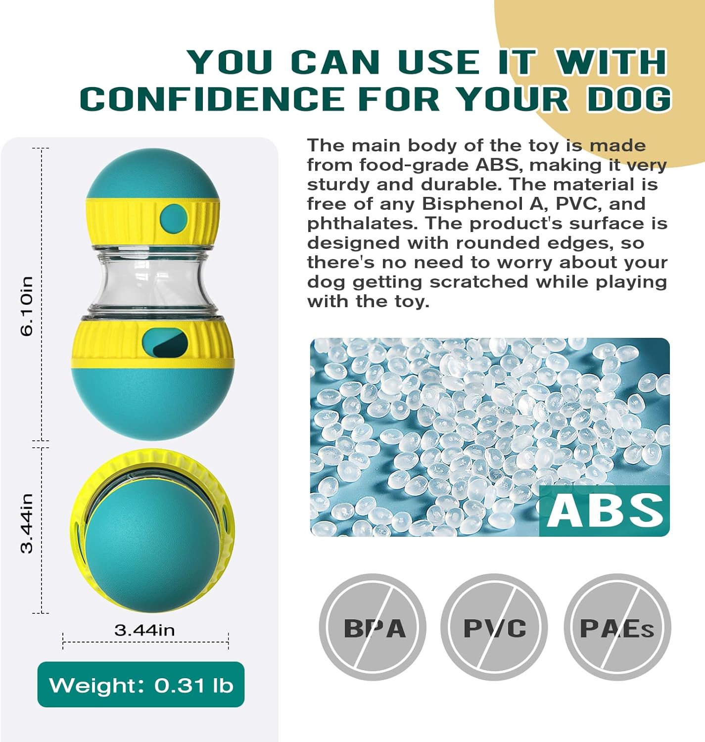 BSISUERM Dog Puzzle Toy Adjustable Treat Dispensing Ball Food Dispenser Tough Slow Feeder Puppy Enrichment Training Toy Pet Interactive Chase Toys for Small Medium Large Dogs to Keep Them Busy, Green - Happypetzone.online - Image 5