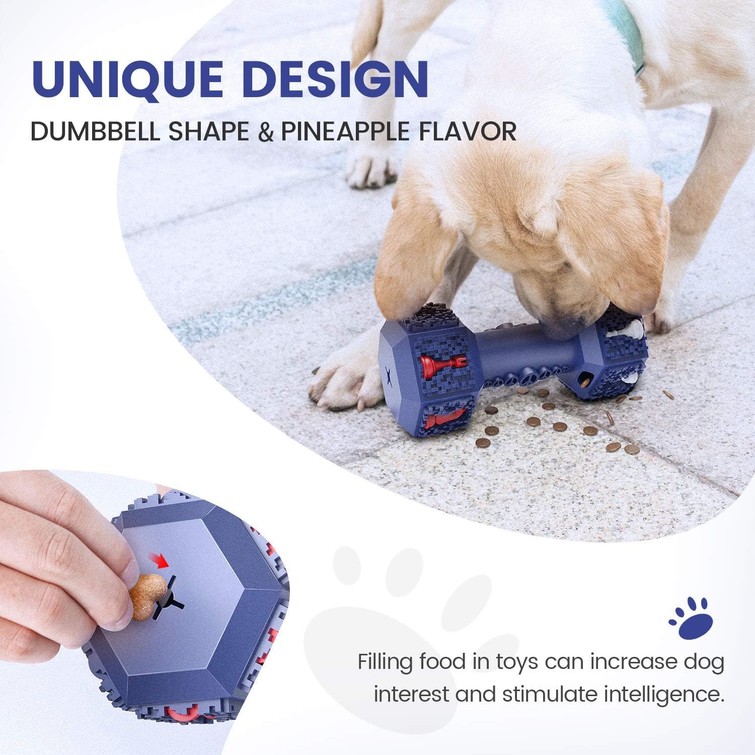 Dog Training Toys for Aggressive Chewers ,Pet Heavyweight for Medium Large Breeds,Food Grade Non-Toxic Dental Pet Toy(Dumbbell Dog Toys, 7.8IN XLarge) - Happypetzone.online - Image 2