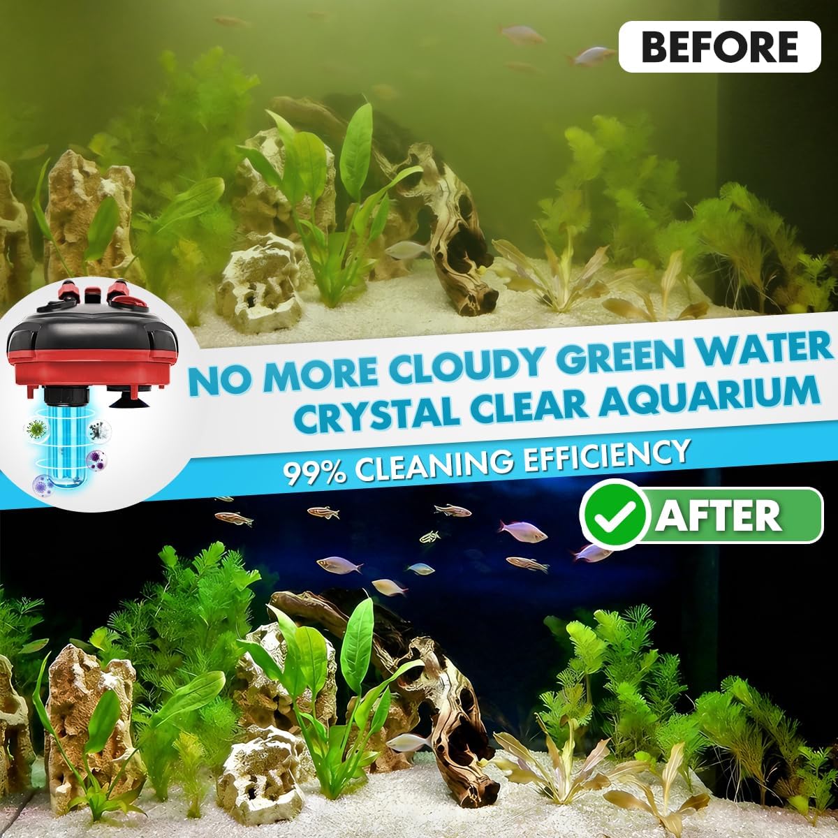 PONDFORSE Canister Filter, External Aquarium Filter Ultra-Quiet Water Circulation Cleaning Machine with Media for Fish Tanks and Aquariums - Happypetzone.online - Image 4