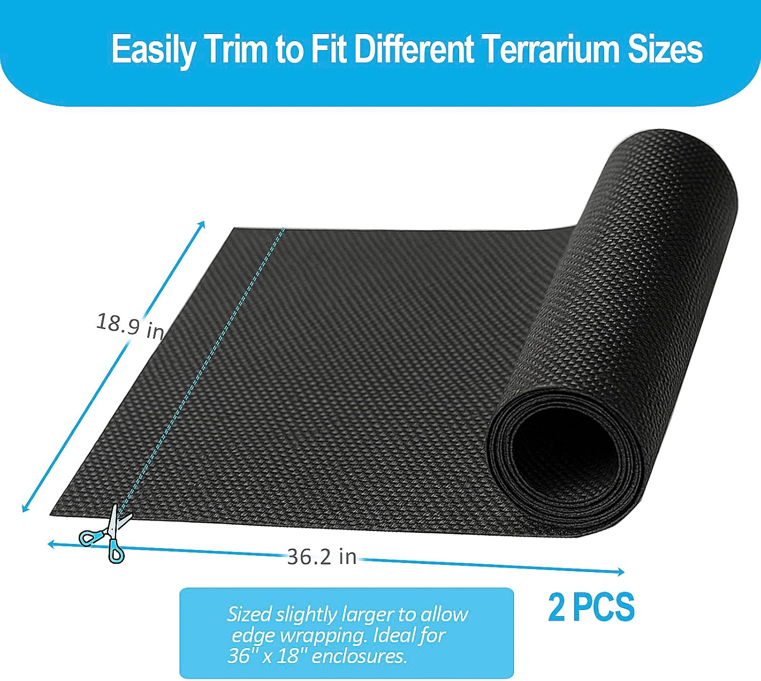 2Pcs 36"x18"Reptile Terrarium Substrate Barriers, Bioactive Terrarium Supplies, Reptile Tank Accessories for Geckos, Snakes, Lizards, Frogs, Tarantula, Newts, Salamanders, Skinks - Happypetzone.online - Image 5