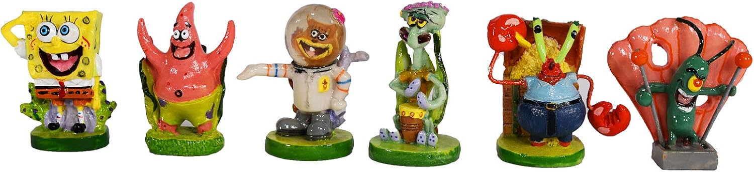 Penn-Plax Officially Licensed Spongebob 6 Piece Mini Aquarium Ornament Set – Great for Saltwater and Freshwater Tanks - Happypetzone.online - Image 2