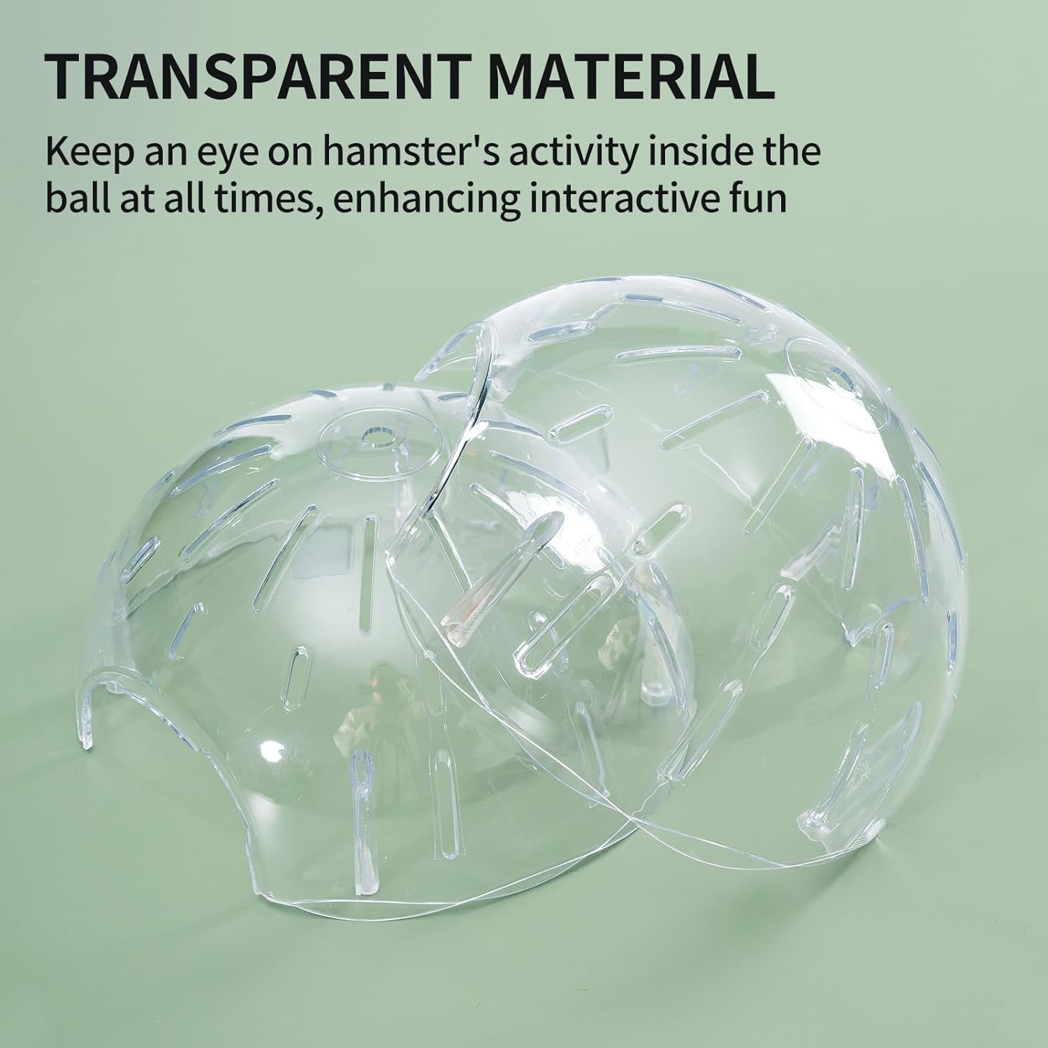 7.9 Inch Hamster Ball, Running Ball Toy, Transparent, Breathable, Promote Exercise Health, Reduce Stress, Easy to Clean, Hamster Accessory, for Syrian Dwarf Hamster, Gerbils, Mice, Small Pets, Green - Happypetzone.online - Image 4