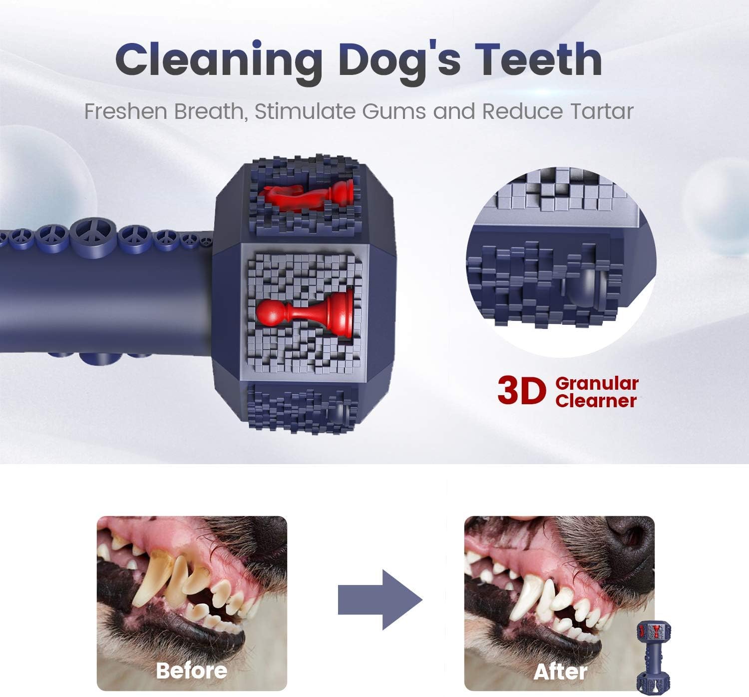 Dog Training Toys for Aggressive Chewers ,Pet Heavyweight for Medium Large Breeds,Food Grade Non-Toxic Dental Pet Toy(Dumbbell Dog Toys, 7.8IN XLarge) - Happypetzone.online - Image 3