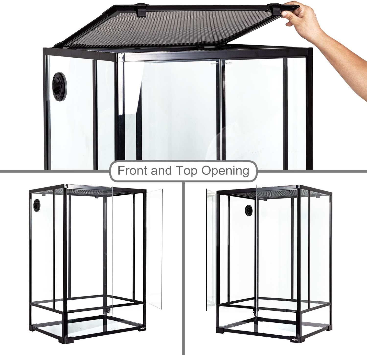 REPTI ZOO 24" x 18" x 36" Reptile Tall Glass Terrarium Rainforest Habitat Double Hinge Door with Screen Ventilation 67 Gallon Reptile Terrarium Easy Assembly - Happypetzone.online - Image 4