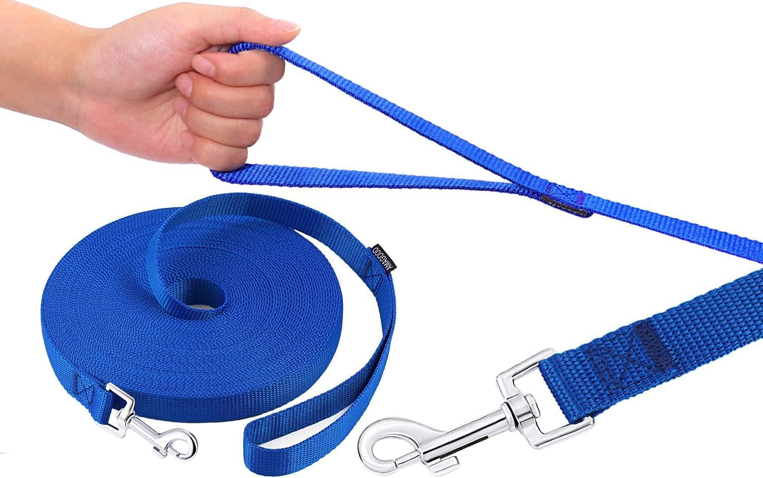 AMAGOOD Dog Leashes for Large, Medium & Small Dogs,20 ft Long Dog Leash-for Training,Tie Out,Play,Safety,Camping (20Feet x 1Inch, Blue) - Happypetzone.online - Image 2