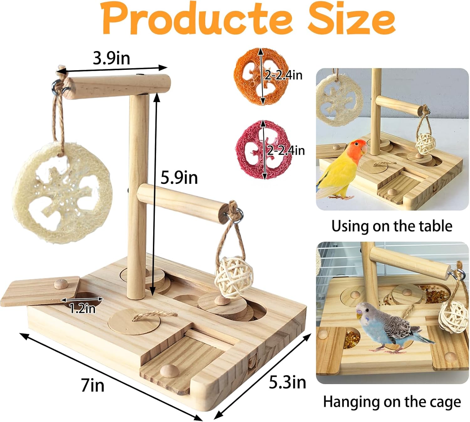 Bird Foraging Toys Parrot Enrichment Puzzle Toy Bird Playground Exploring Platform with Perch Chewing Toy for Small Birds Parakeet Cockatoo Budgie - Happypetzone.online - Image 2