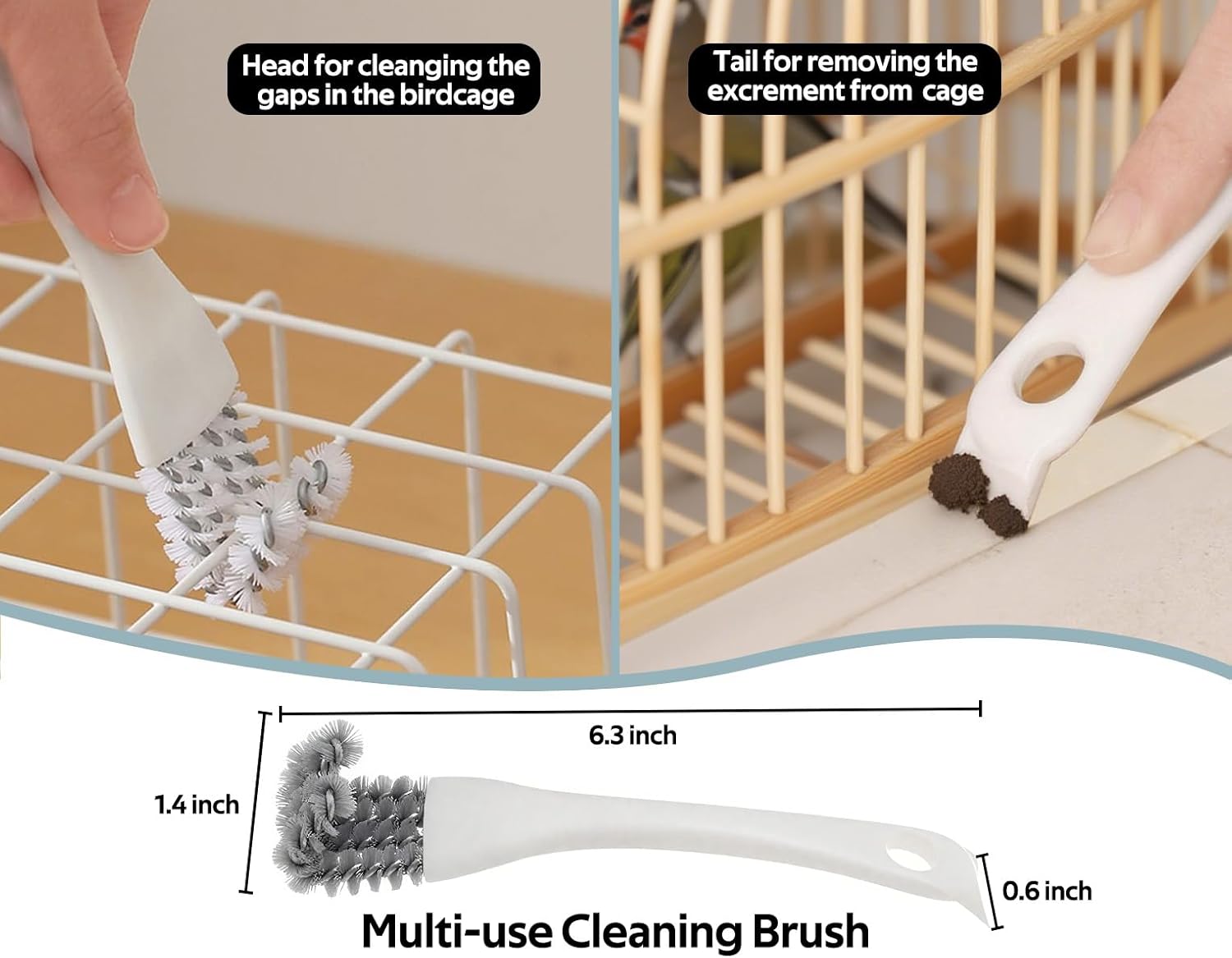 5Pcs Bird Cage Cleaner Kit, Stainless Steel Bird Poop Remover Brush & Scraper & Fork, Birdcage Cleaning Tools, Parakeet Bird Cage Accessories for Small Animal Cage Clean - Happypetzone.online - Image 4