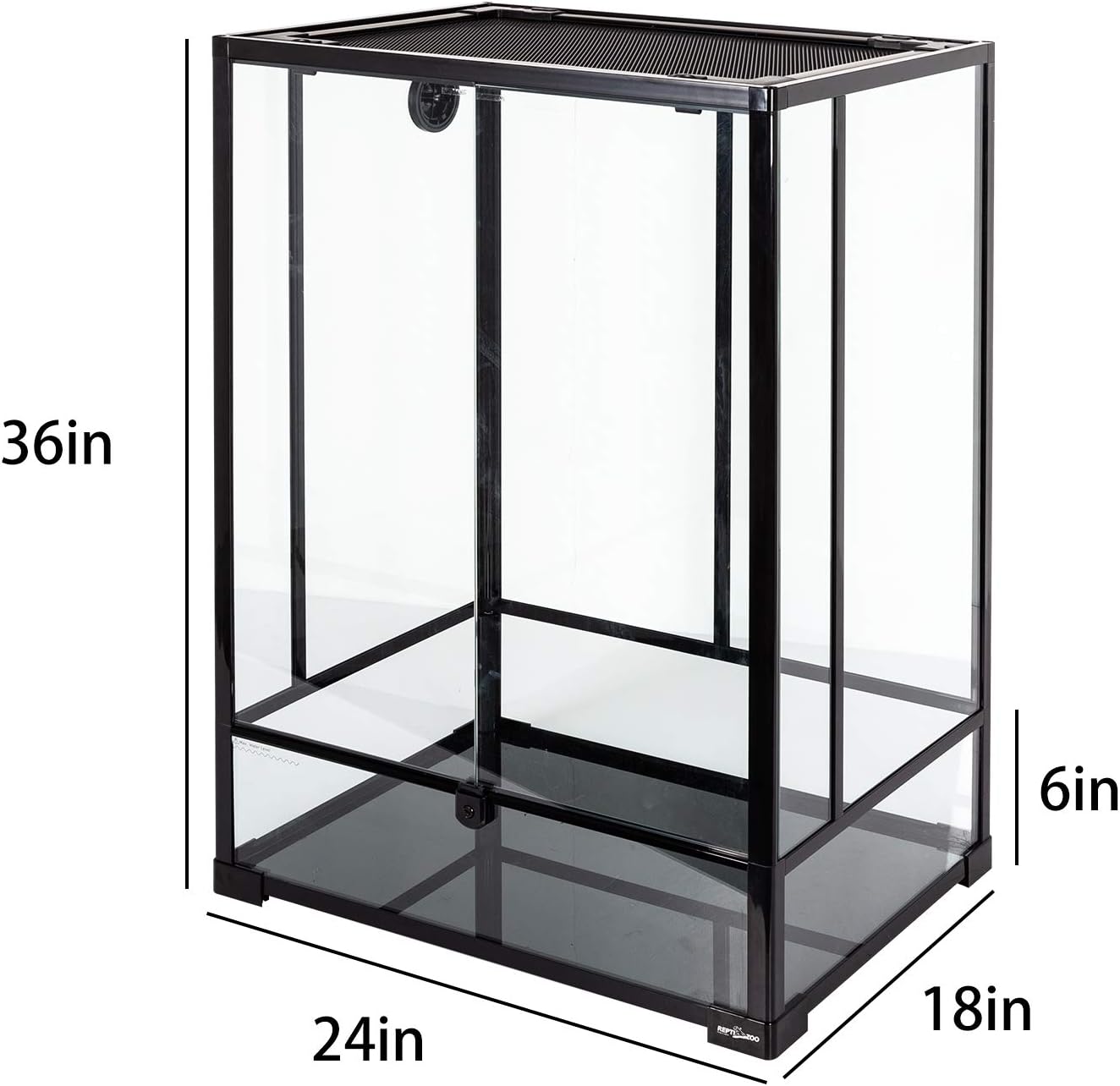 REPTI ZOO 24" x 18" x 36" Reptile Tall Glass Terrarium Rainforest Habitat Double Hinge Door with Screen Ventilation 67 Gallon Reptile Terrarium Easy Assembly - Happypetzone.online - Image 2
