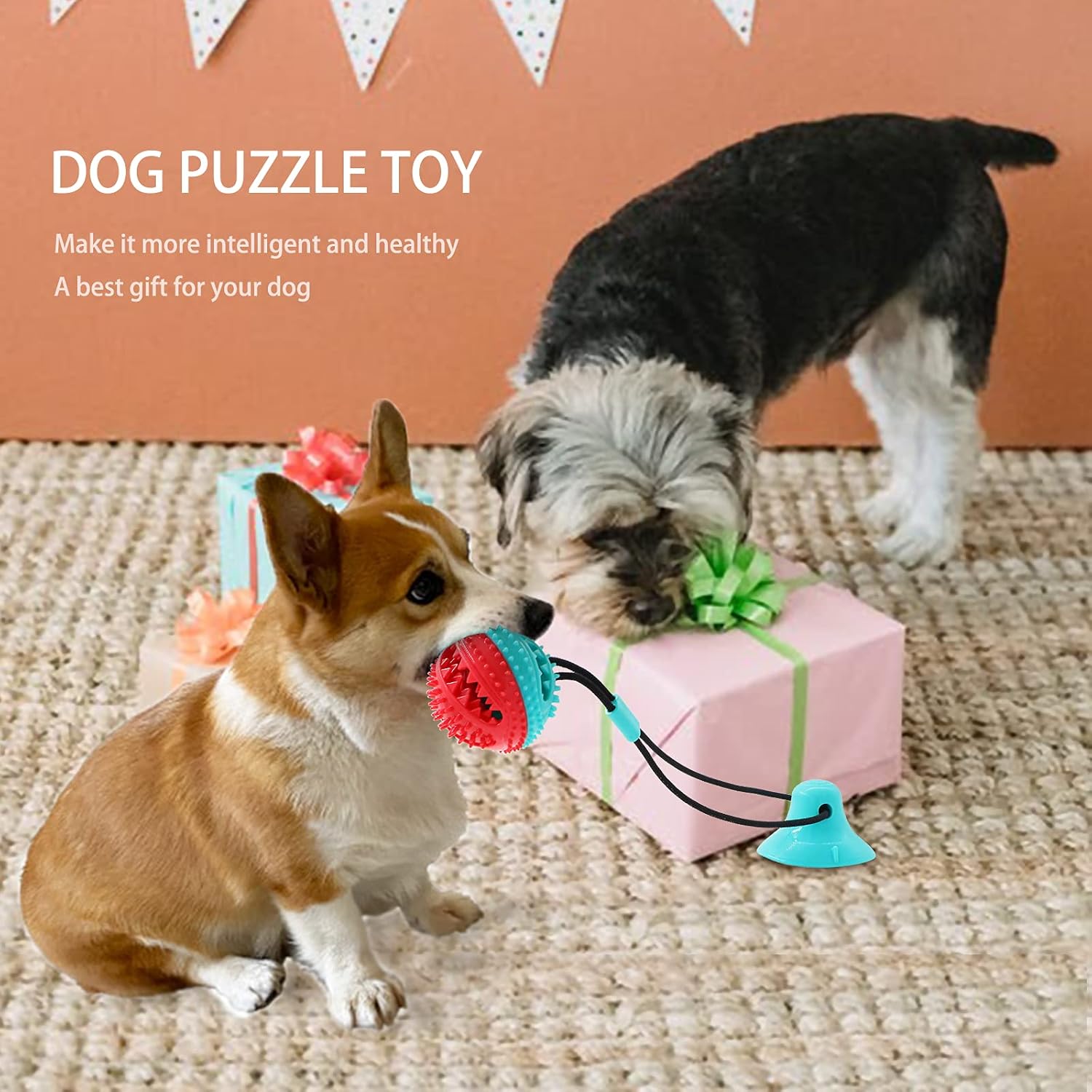 Askhald Dog Toys Chew Toys for Aggressive chewers, Puppy Training Treats Teething Rope Toys for Boredom Dog Puzzle Treat Food Dispensing Ball Toys for Puppies Teething (Blue) - Happypetzone.online - Image 6