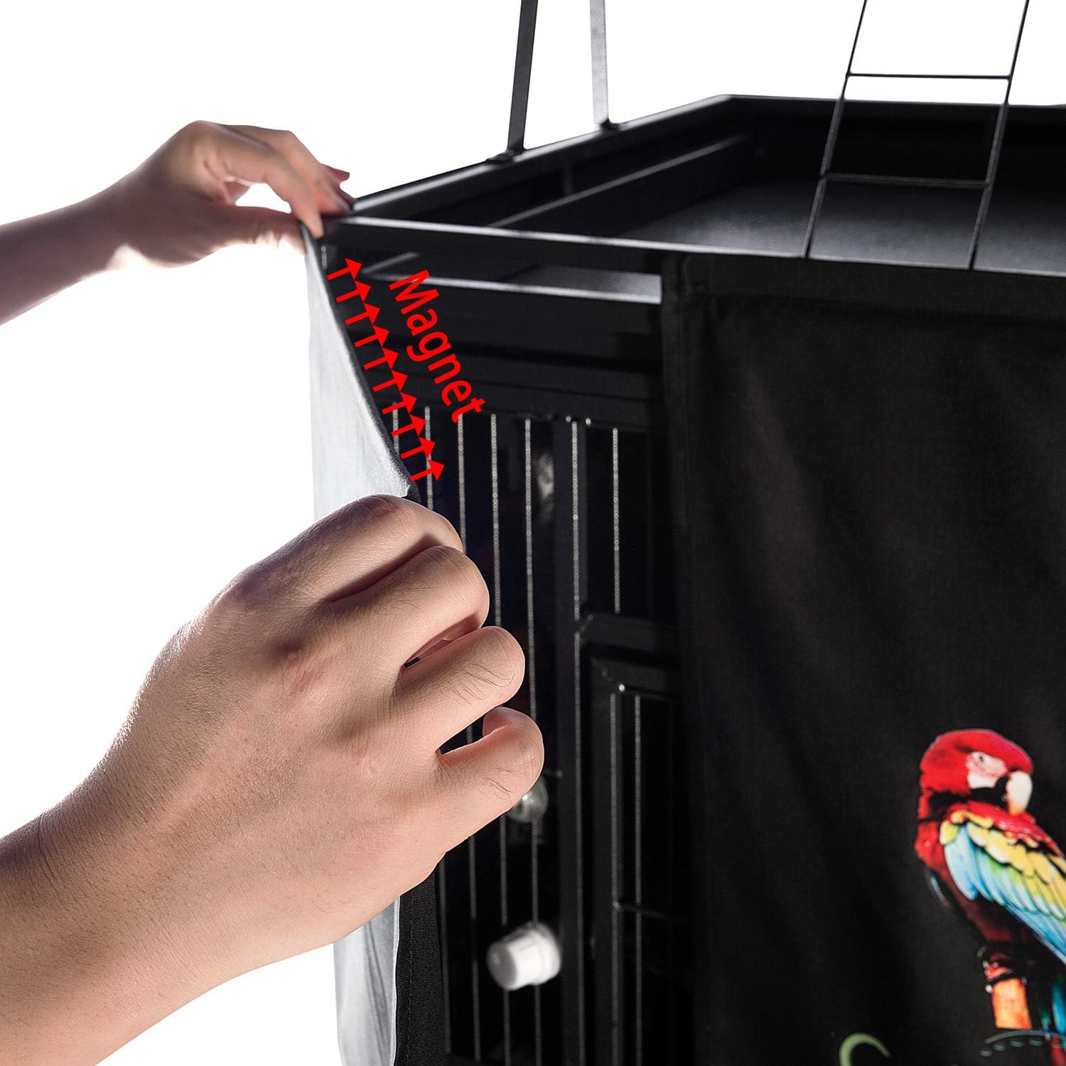 Colorday Good Night Bird Cage Cover for Large Bird Cage with Play Top (Patented), Black 68" - Happypetzone.online - Image 5