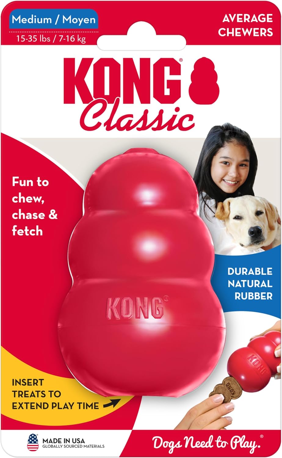 KONG Classic Stuffable Dog Toy - Fetch & Chew Toy for Dogs - Treat-Filling Capabilities & Erratic Bounce for Extended Play Time - Durable Natural Rubber Material - for Medium Dogs - Happypetzone.online - Image 10