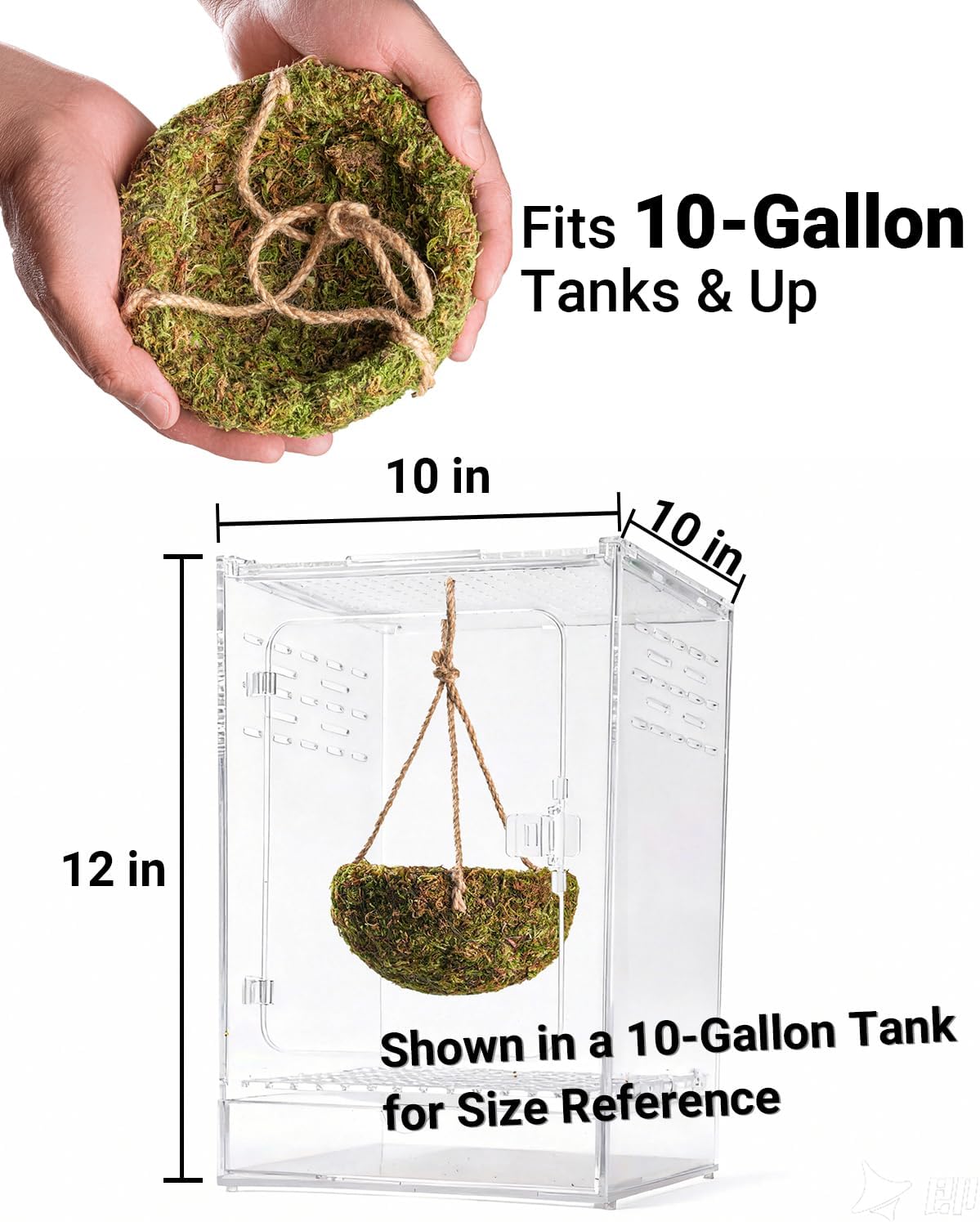 Handmade Crested Gecko Tank Decor – Hanging Shelter for Bearded Dragon Accessories, Reptile Hammock, Hermit Crab, Snake and Other Small Reptiles - Happypetzone.online - Image 4