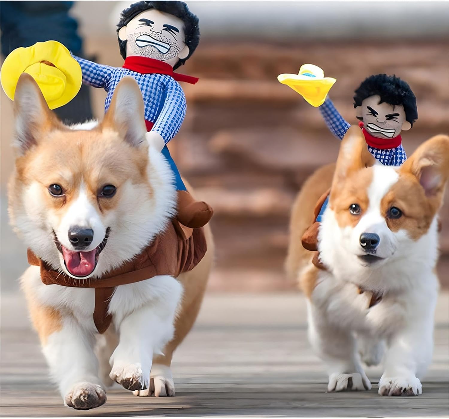 NACOCO Cowboy Rider Dog Costume for Dogs Clothes Knight Style with Doll and Hat for Halloween Day Pet Costume (S) - Happypetzone.online - Image 4