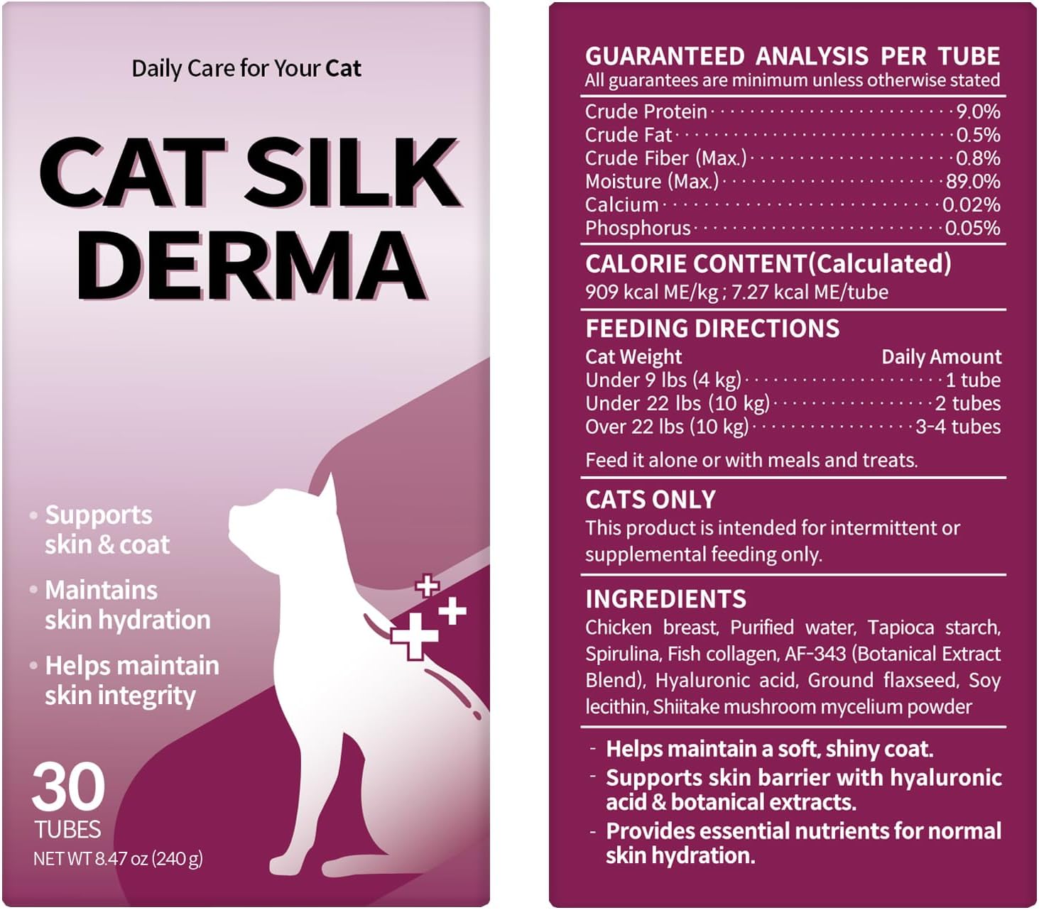 Doctor By Cat Silk Derma Skin and Coat Supplement for Cats Itch Skin Relief, Dandruff Treatment Scab, Overgrooming, Allergy Relief for Cats 30 lickable Formula Individually Packaged, Chicken(1 Pack) - Happypetzone.online - Image 12