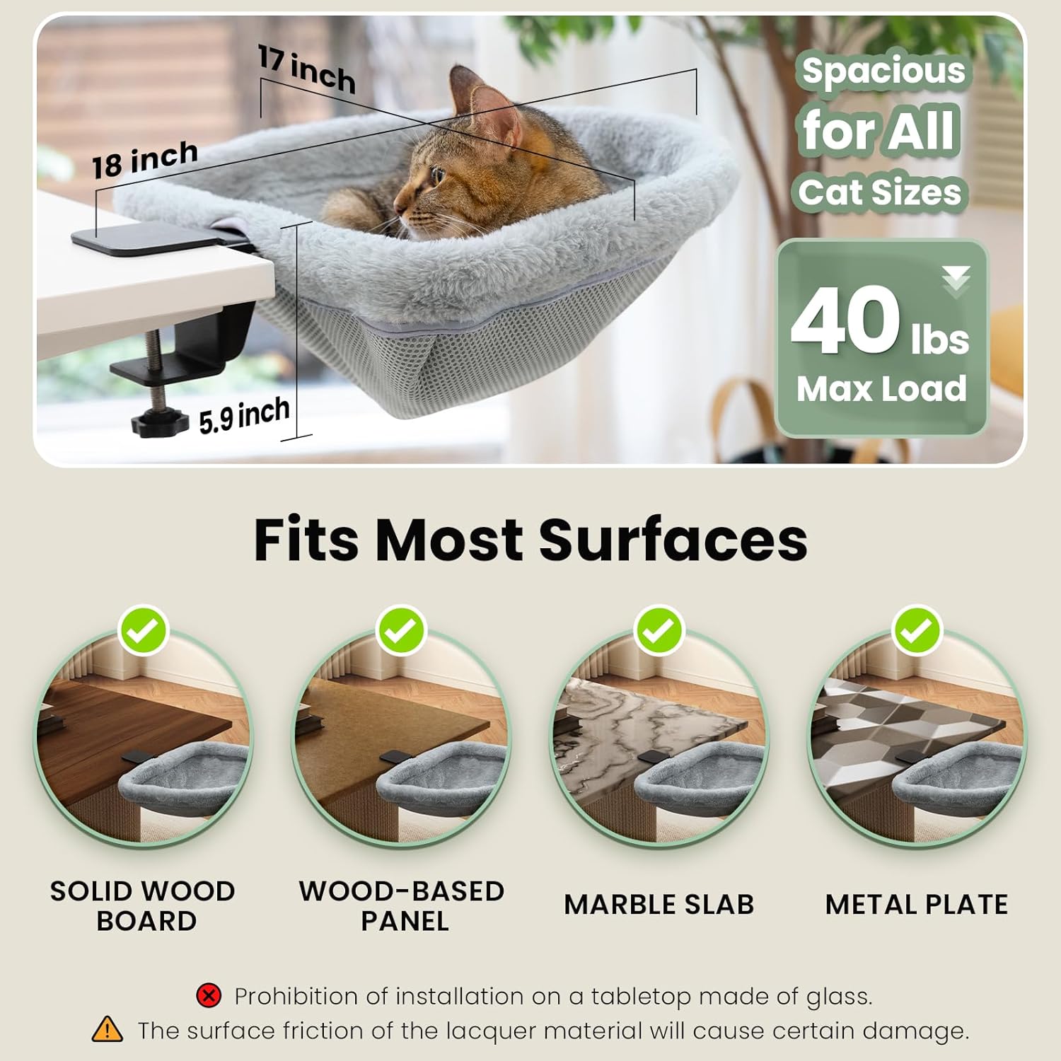 JUNSPOW Cat Desk Bed - One-Click Folding,Sunken Design & Space-Saving Semi-Circular Cat Bed, Soft Faux Rabbit Fur Material, Suitable for Various Desktops-Maximum Hold Up to 40lb - Happypetzone.online - Image 6