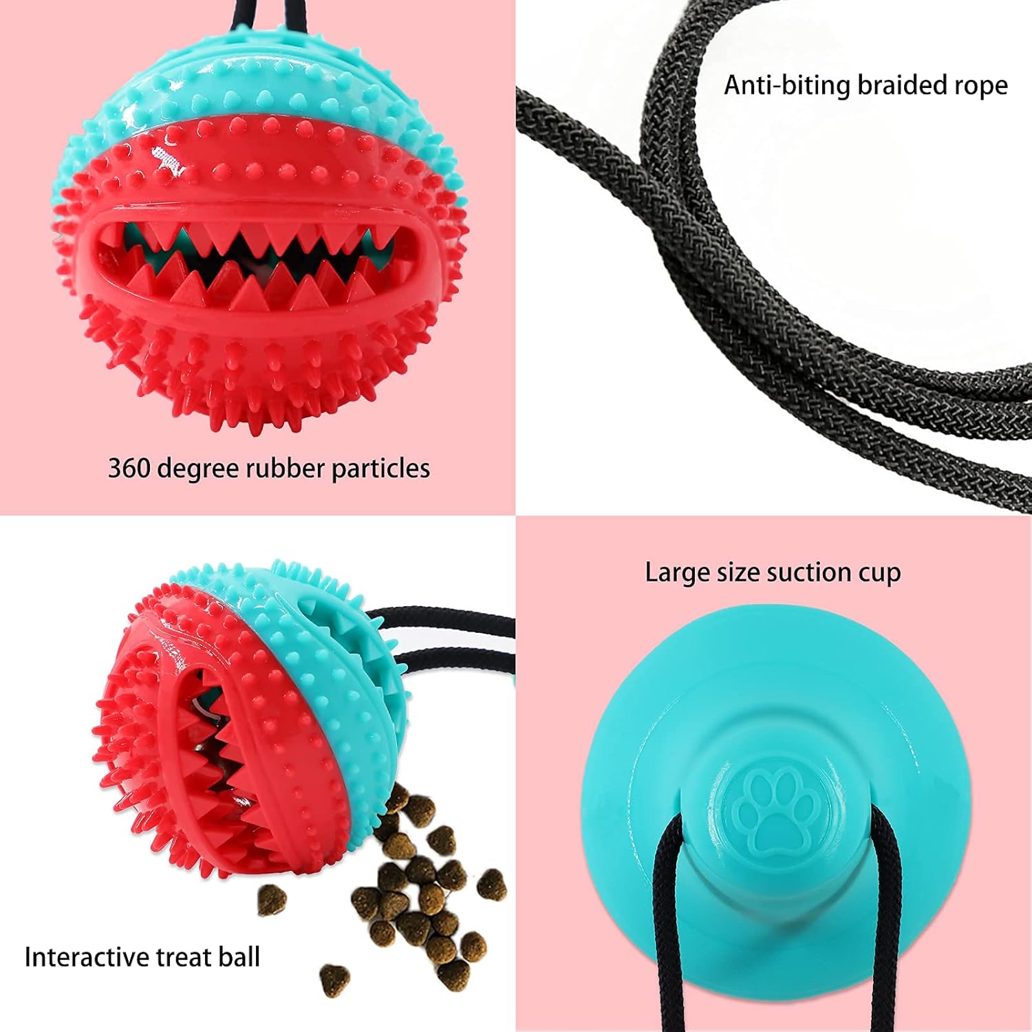 Askhald Dog Toys Chew Toys for Aggressive chewers, Puppy Training Treats Teething Rope Toys for Boredom Dog Puzzle Treat Food Dispensing Ball Toys for Puppies Teething (Blue) - Happypetzone.online - Image 3