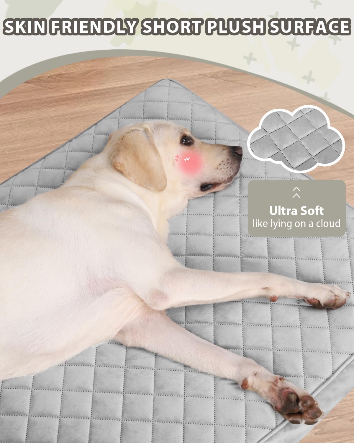NUPIDA Orthopedic XL Dog Beds Large Sized Dog Waterproof Bed with Removable Washable Cover and Non-Slip Bottom, Quilting Pet Mattress for Crate, 41x27 Inch, Light Gray - Happypetzone.online - Image 4