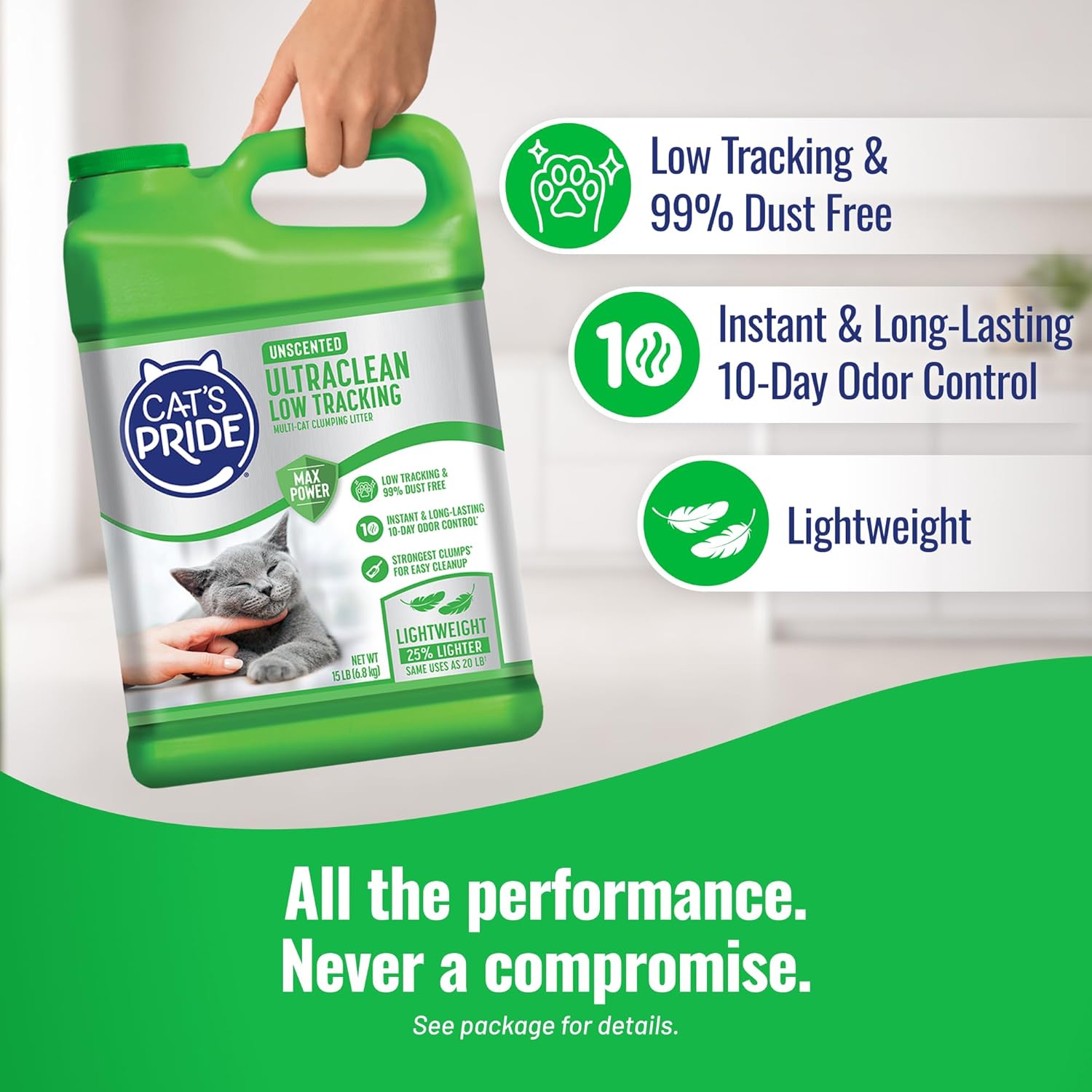Cat's Pride Max Power: UltraClean Low Tracking Multi-Cat Clumping Litter - Keeps Paws & Home Clean - Up to 10 Days of Powerful Odor Control - 99% Dust Free - Unscented, 15 Pounds - Happypetzone.online - Image 4