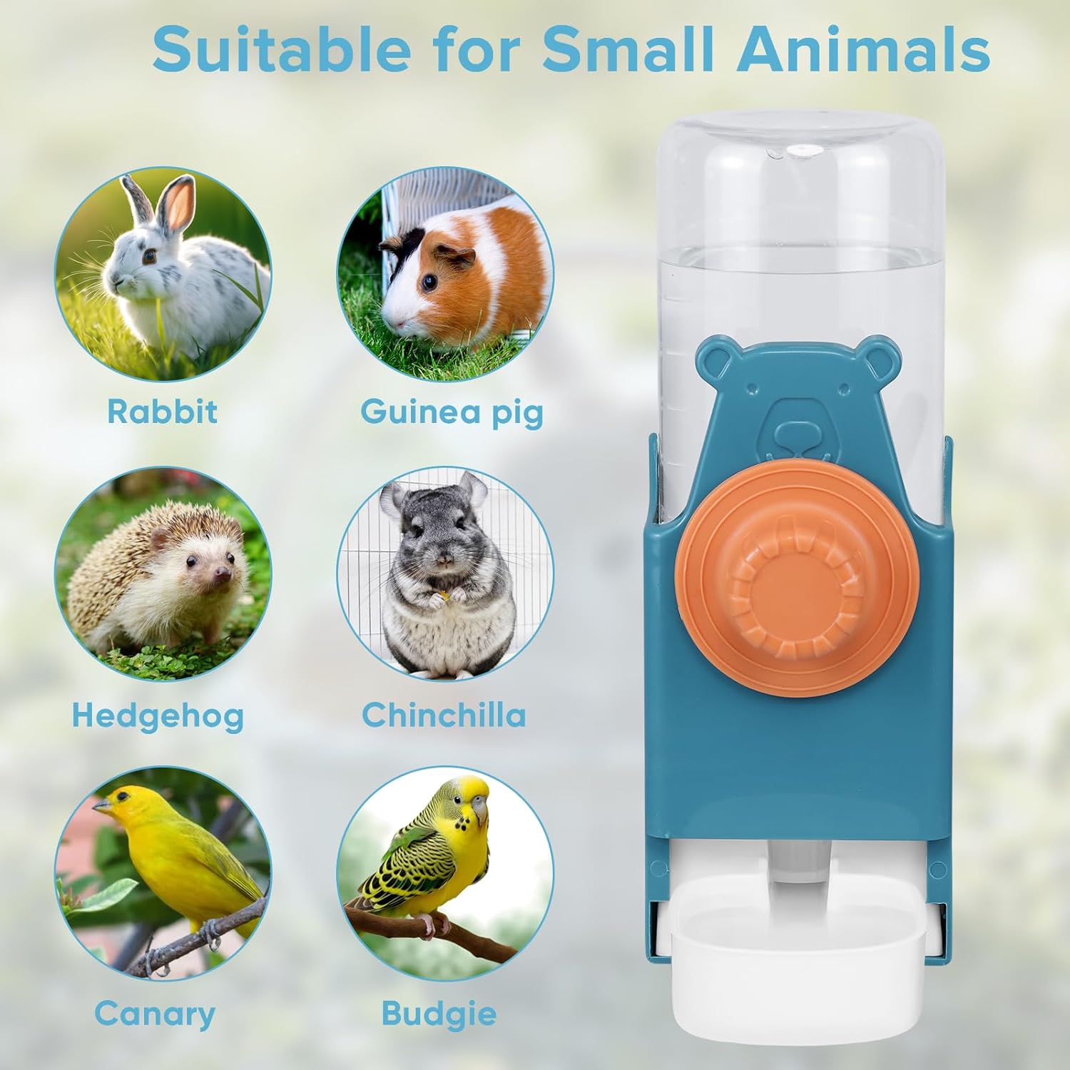 Kenond 17 oz Pet Water Bottle,Guinea Pig No Drip Water Bowl for Cage,Hanging Automatic Gravity Water Dispenser for Small Animals Rabbit Hedgehog Chinchilla Bunny Bird Canary Budgies - Happypetzone.online - Image 6
