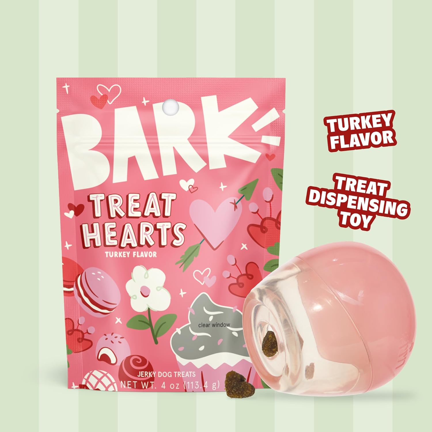 Barkbox Tipsy Treat Gift Pack – Valentine’s Day Plush Treat-Dispensing Dog Toy & Chicken Jerky Heart Treats – Fun Gift Box for Medium to Large Dogs - Happypetzone.online - Image 2