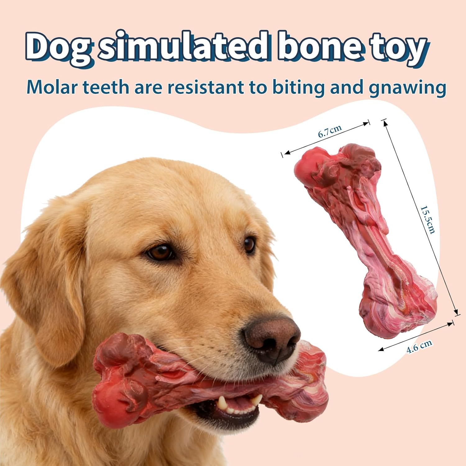 Indestructible Simulated Bone Dog Chew Toy - Food-Grade Natural Rubber for Aggressive Chewers, Dental Cleaning Toy for Small/Medium/Large Breeds - Happypetzone.online - Image 2