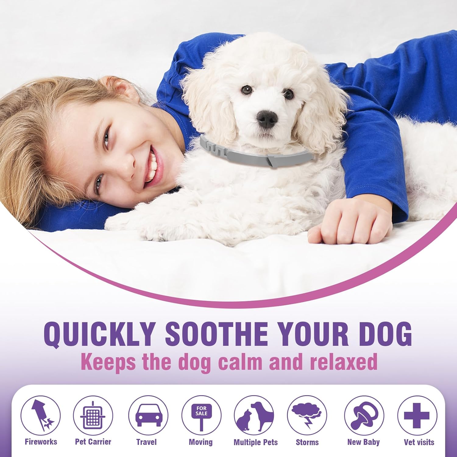 Calming Collar for Dogs 4 Packs Dog Pheromone Calm Collars Relief Anxiety Stress Separation Lasts 60 Days Relieve Bad Behavior 25 Inches Size Flexible Adjustable for All Small Medium and Large Dog - Happypetzone.online - Image 4