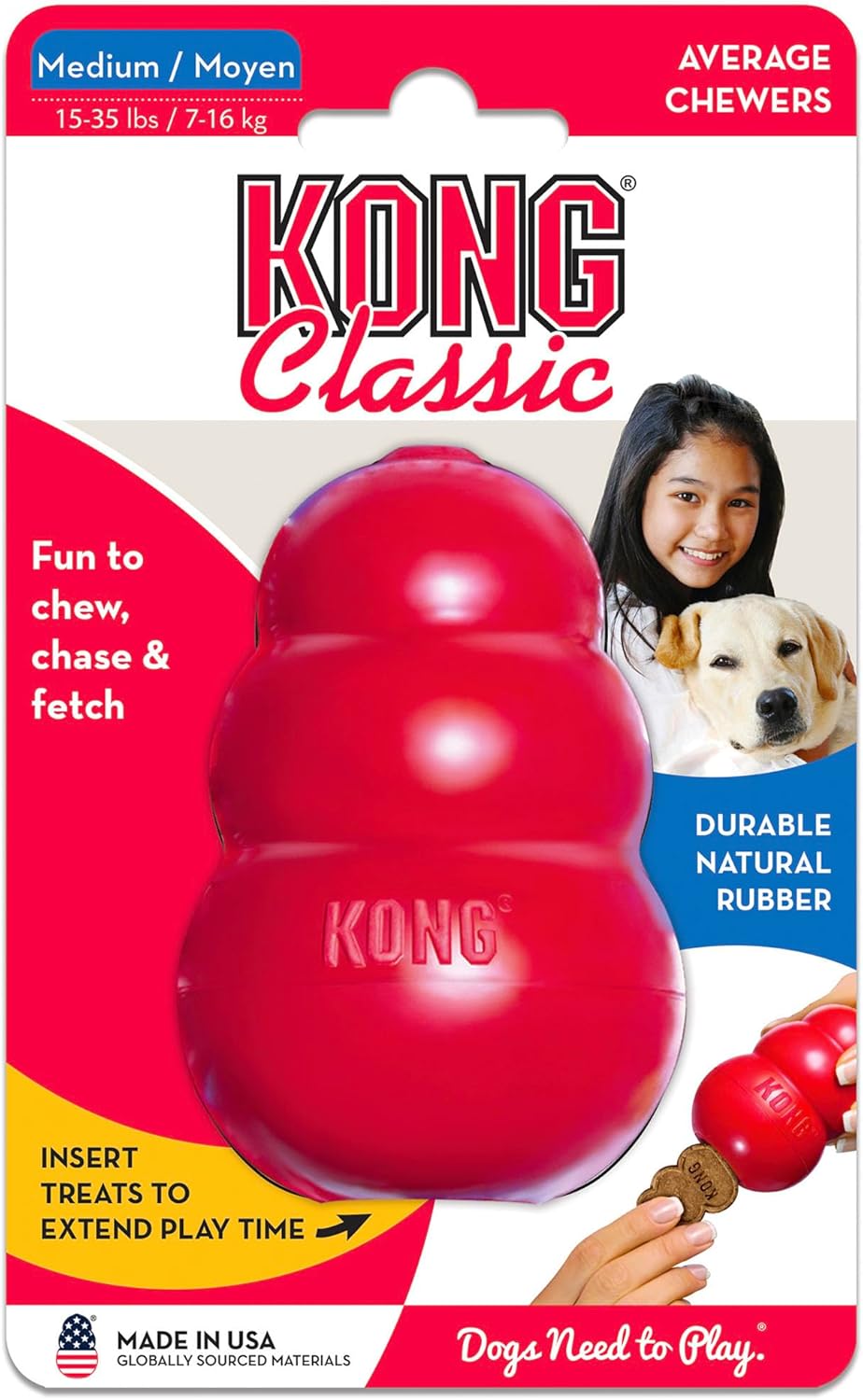 KONG Classic Stuffable Dog Toy - Fetch & Chew Toy for Dogs - Treat-Filling Capabilities & Erratic Bounce for Extended Play Time - Durable Natural Rubber Material - for Medium Dogs - Happypetzone.online - Image 11