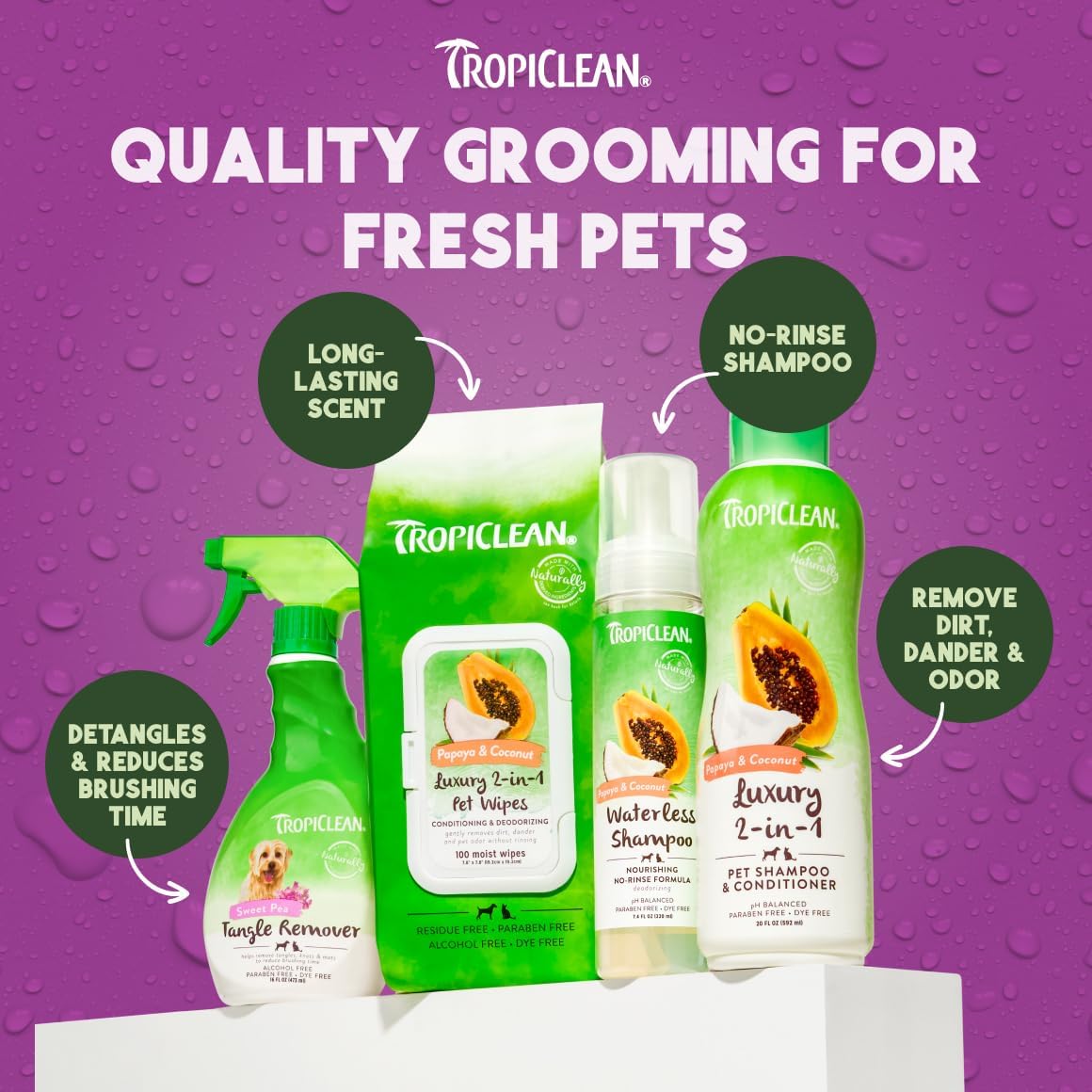 TropiClean Dog Detangler Spray Dematting, Leave in Conditioner, Perfect for Doodles & All Coat Types, Sweet Refreshing Scent, Made in the USA, 16 oz. - Happypetzone.online - Image 7