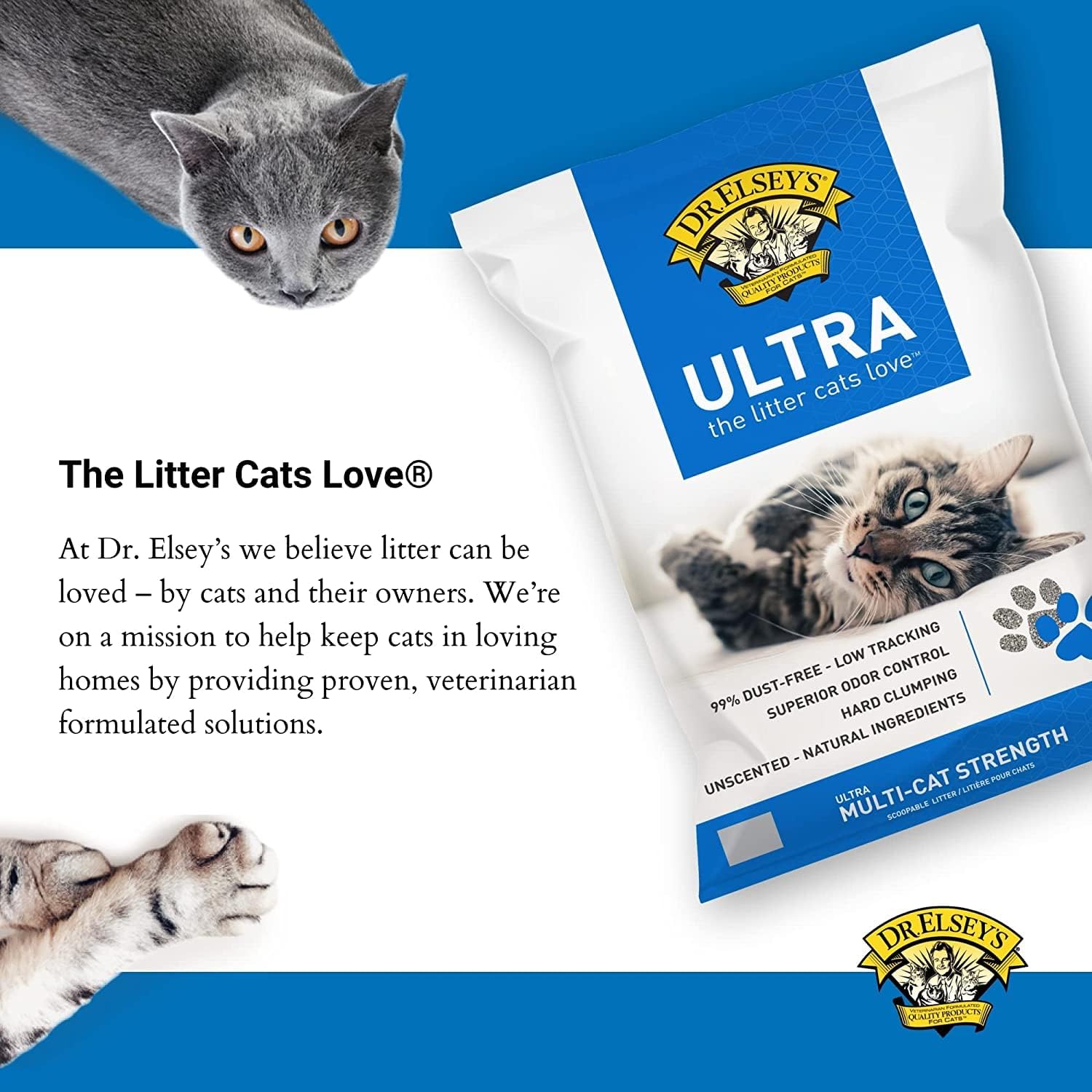 Dr. Elsey's Ultra UnScented Clumping Clay Cat Litter 40 lb. Bag - Happypetzone.online - Image 3