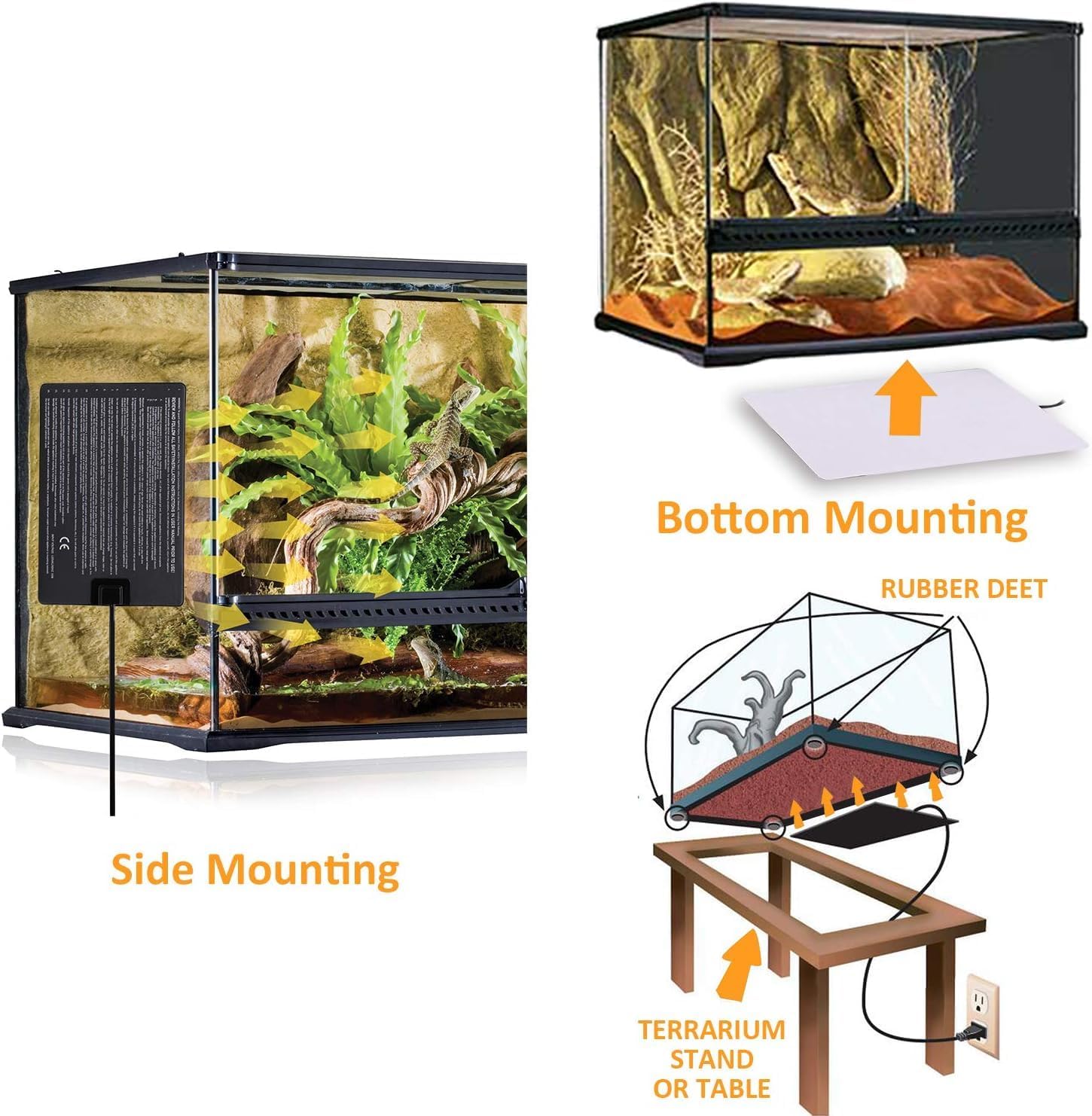 Aiicioo Under Tank Heater Thermostat - Reptile Heating Pad with Temperature Control Reptile Heat Mat for Combo Set for Hermit Crab Lizard Terrarium 16W - Happypetzone.online - Image 5
