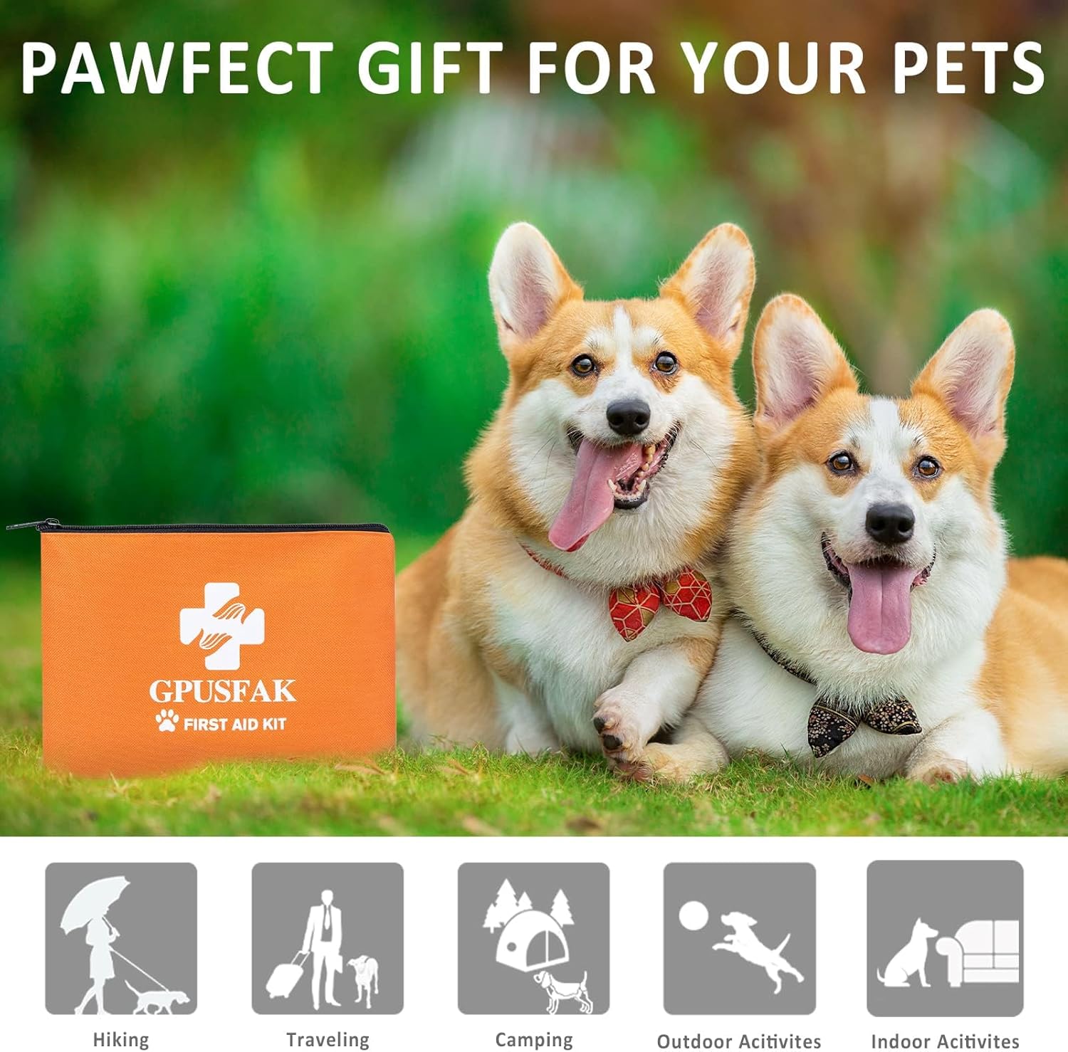 Pet First Aid Kit for Dogs & Cats - Dog First Aid Kit Pet Emergency Kit with First Aid Supplies for Home Camping Hiking Traveling - Happypetzone.online - Image 7