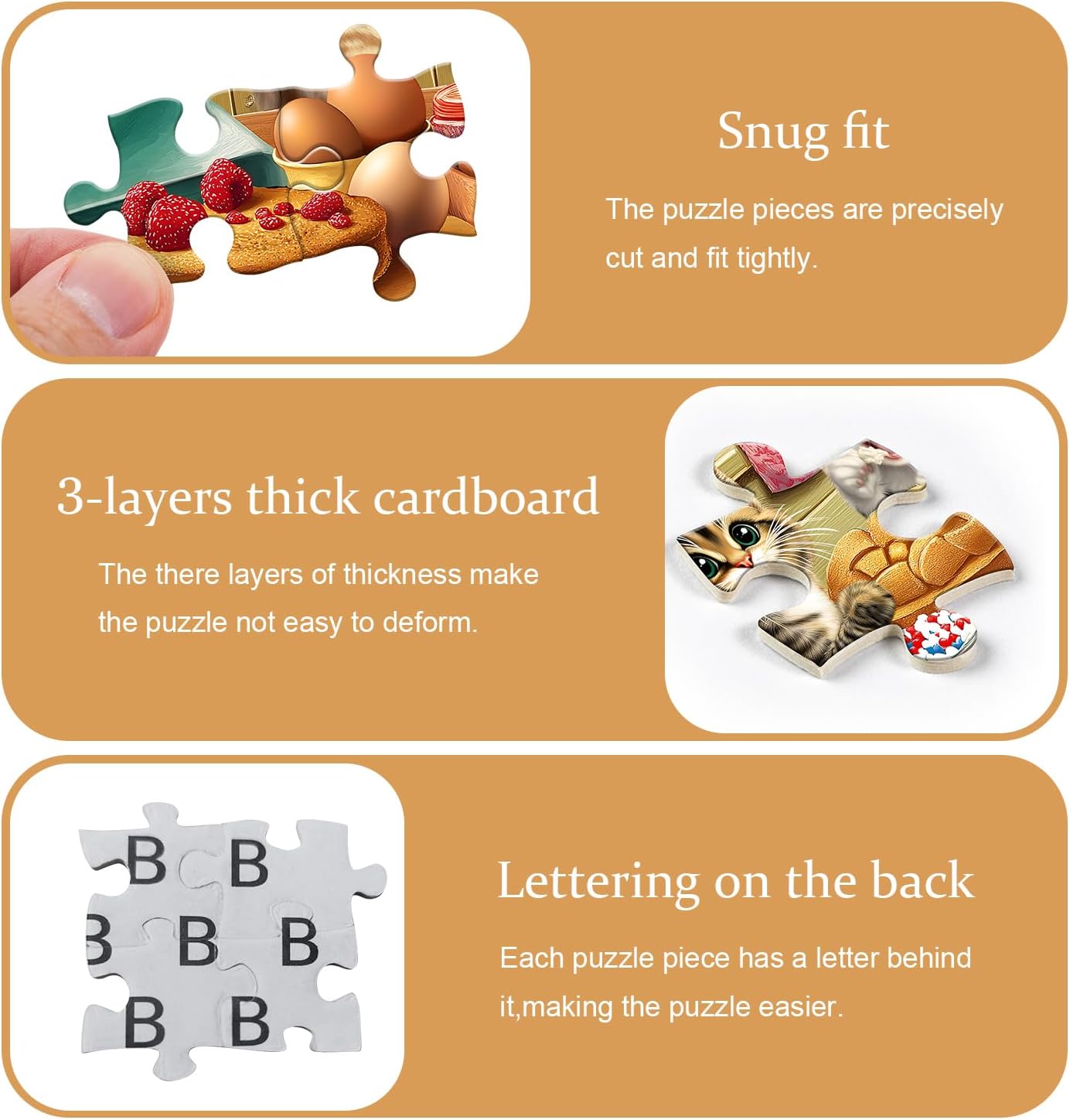 Cat Puzzles for Adults 1000 Pieces, Funny Puzzles Kittens, Food Cake Cat in Kitchen Puzzle, Animal Kitty Jigsaw Puzzle Challenge - Happypetzone.online - Image 3