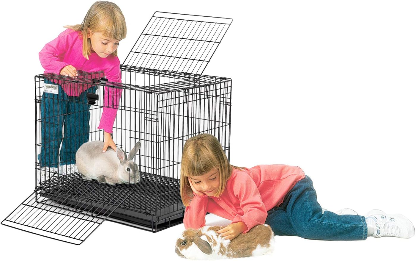 MidWest Homes for Pets Small Wabbitat Rabbit Cage, Grid Mesh Floor, Removable Tray, Top & Front Door Access, Rust Resistant Finish, No Tools Required - Happypetzone.online - Image 6
