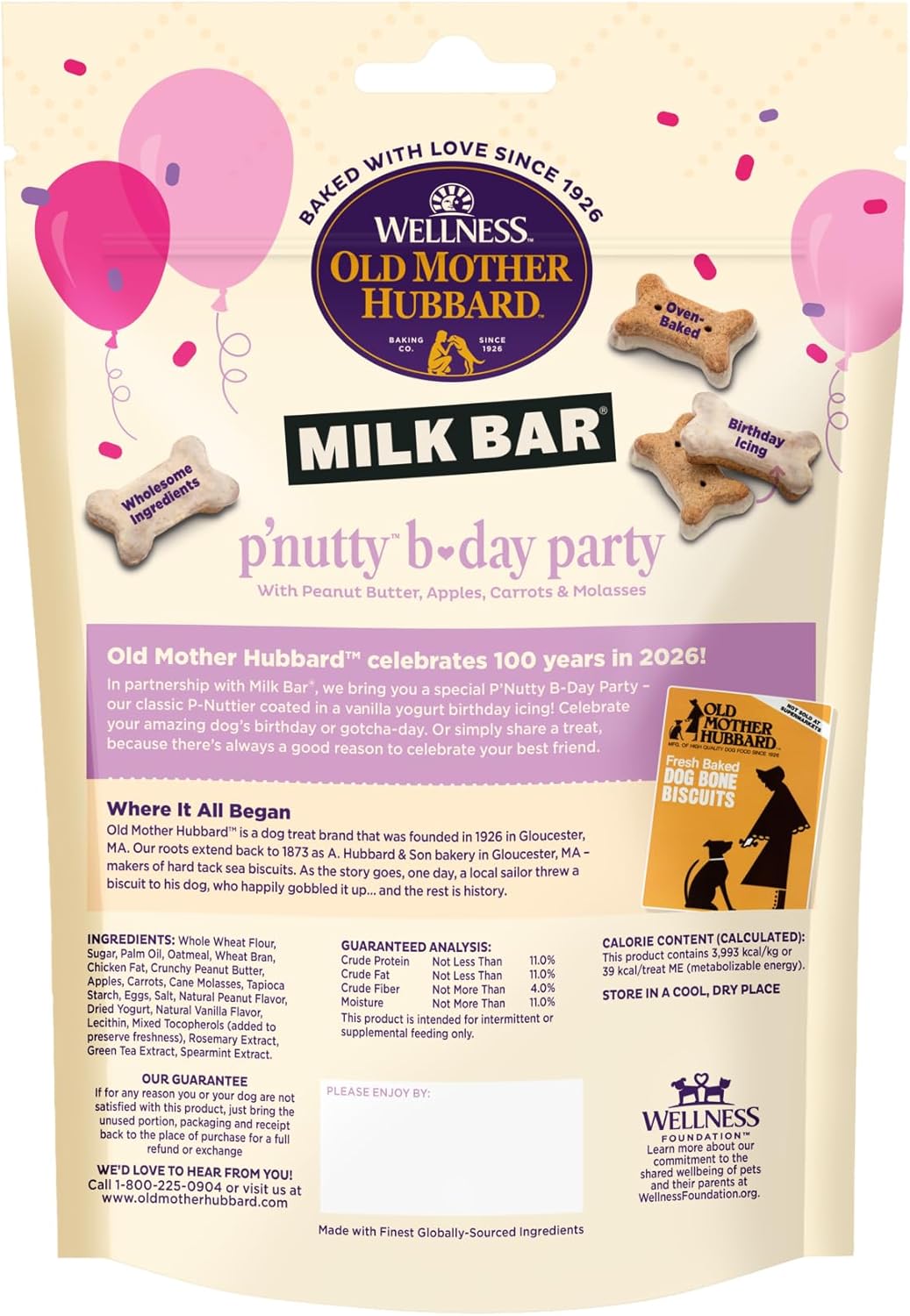 Wellness Old Mother Hubbard Milk Bar P'Nutty B-Day Party Dog Biscuits, Natural Treats, Peanut Butter Flavor with Birthday Icing, 10 oz Bag - Happypetzone.online - Image 8