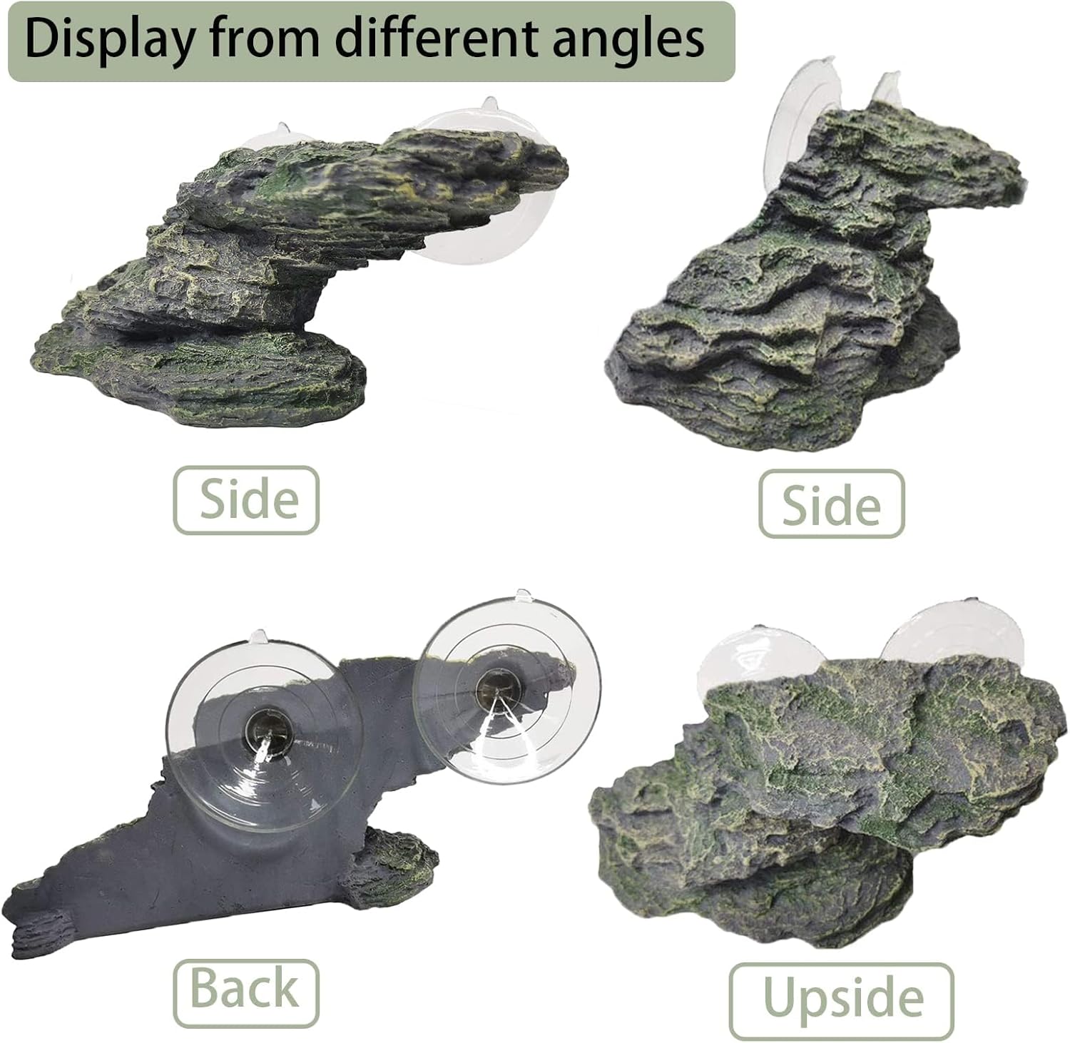 kathson Turtle Basking Platform Baby Tortoise Climbing Ramp Shale Reptiles Dock Resting Terrace Stone Aquarium Ornament Rock Landscaping Decoration for Frogs Newts (Medium Size:8.2”Lx3.3”Wx3.1”H) - Happypetzone.online - Image 3