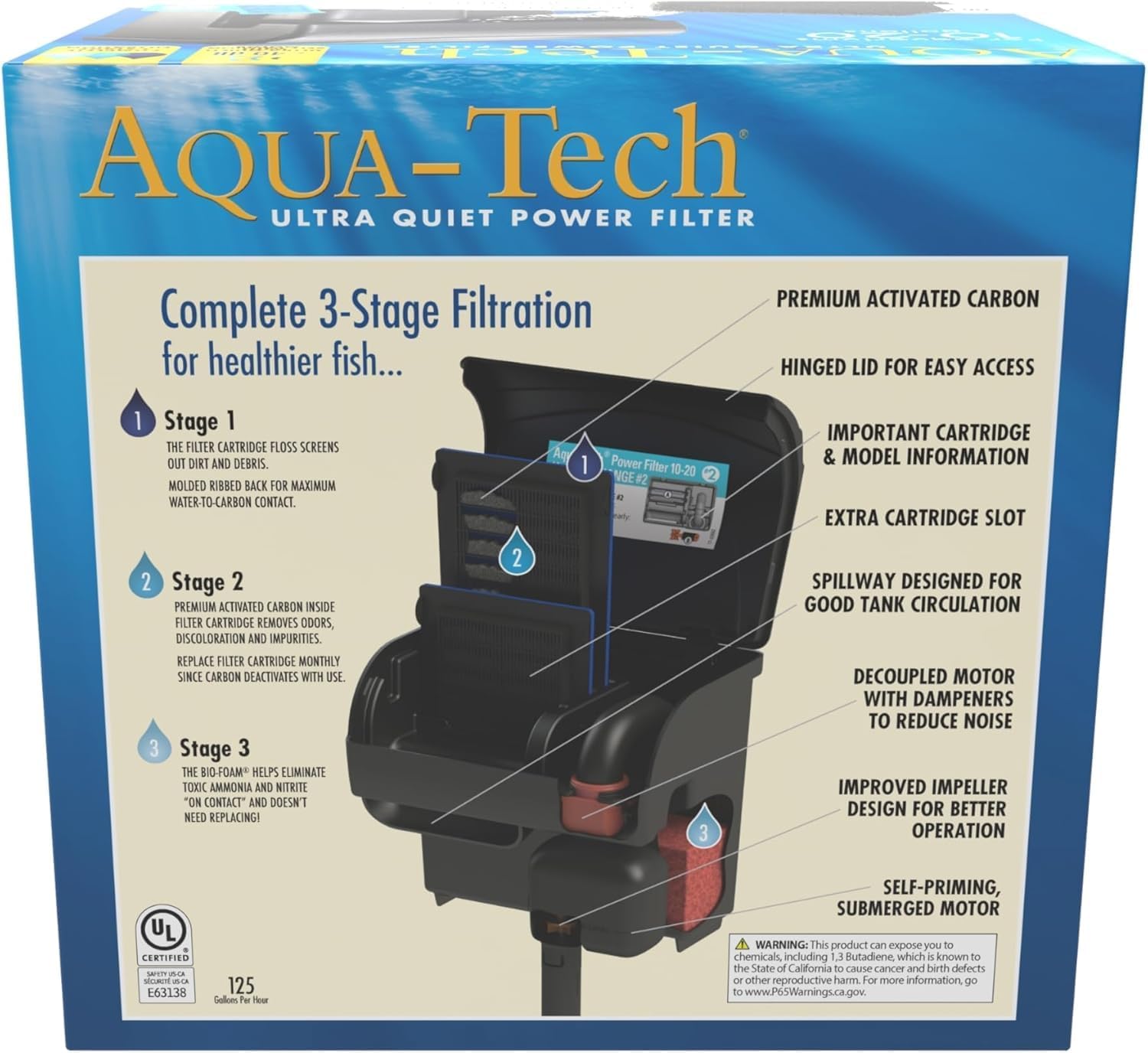 Aqua-Tech Ultra Quiet Power Filter, For Aquariums 10-20 Gallons - Happypetzone.online - Image 2