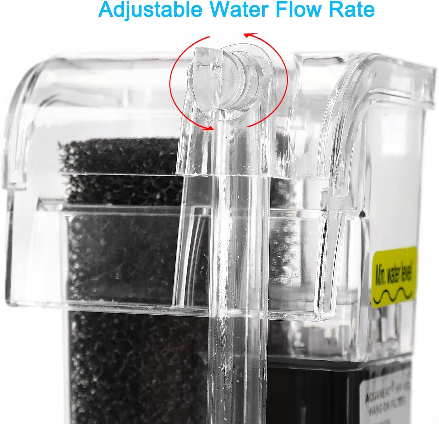 AQUANEAT Aquarium Hang on HOB Power Filter 5 Gallon Rimless Small Fish Tank Filter 90GPH (up to 5Gal) - Happypetzone.online - Image 2