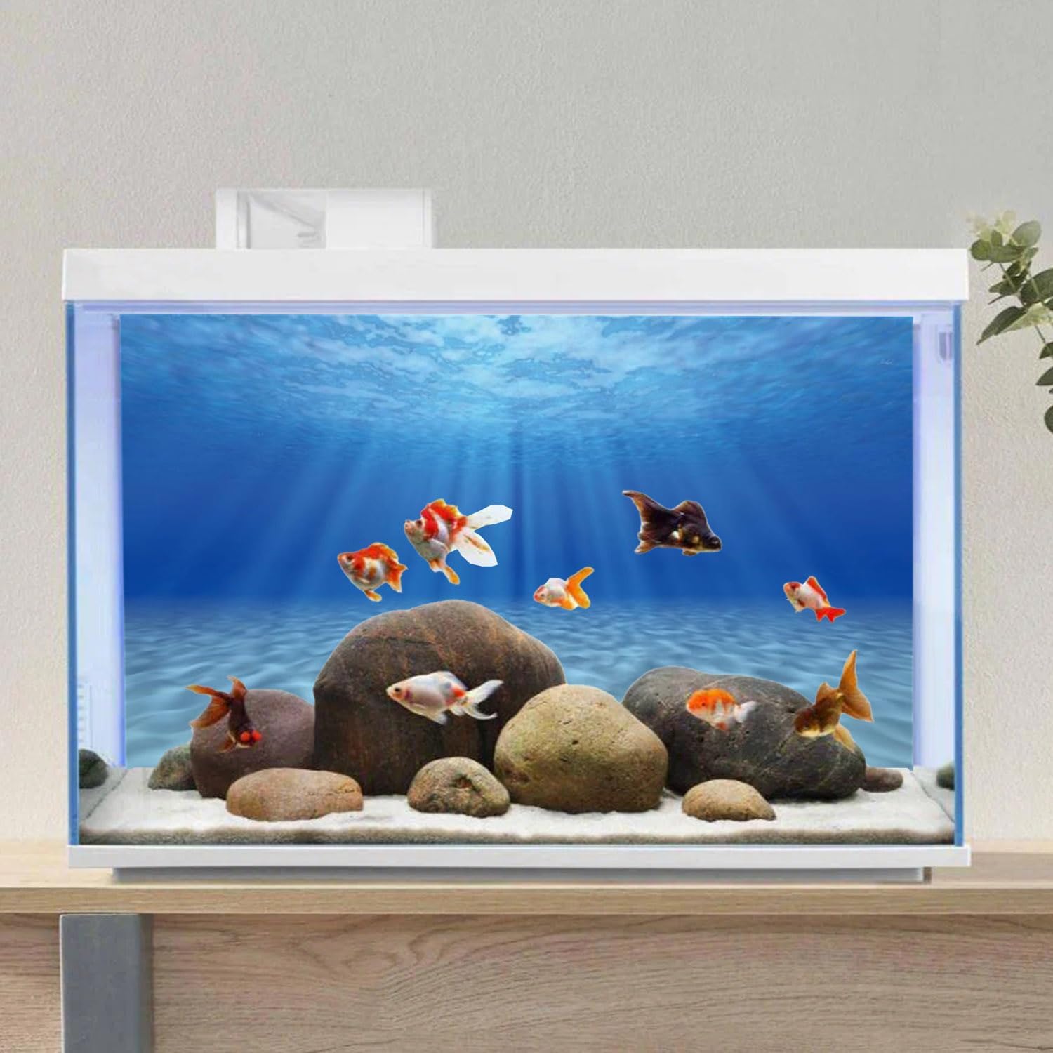 AWERT Undersea Theme Aquarium Background Sunshine Underwater World Fish Tank Background 24x12 inches - Happypetzone.online - Image 4