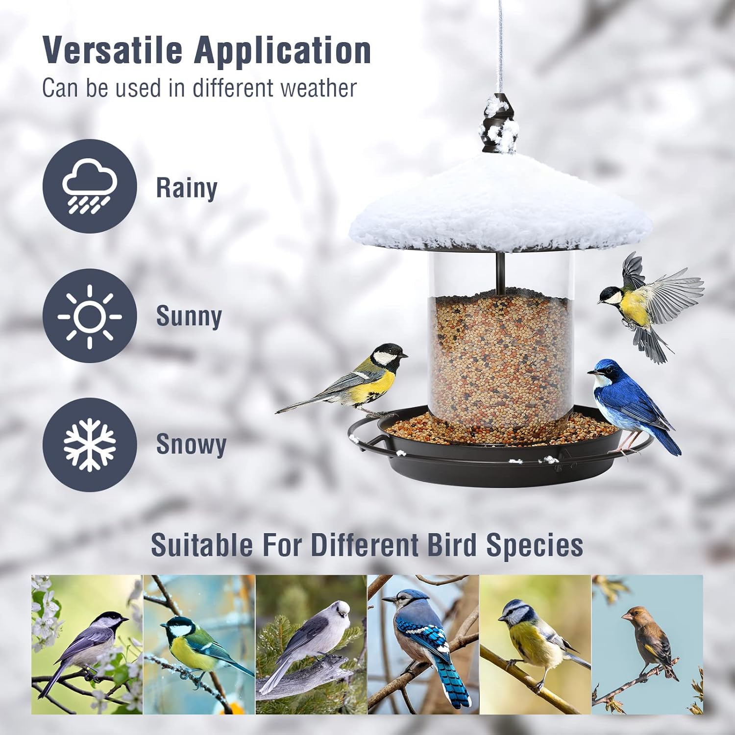 Youvip Metal Roof Bird Feeder - Chew Proof for Outdoor Hanging Wild Bird Seeds. Bronze - Happypetzone.online - Image 6