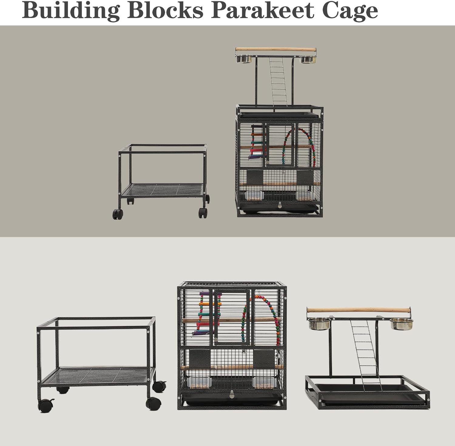 51" Small Bird Cage with Stand,Parakeet Cage, Parrot cage with Parakeet Toys, Bird Cage Accessories for Lovebirds Cockatiel Conure Finch Canary Budgie - Happypetzone.online - Image 5